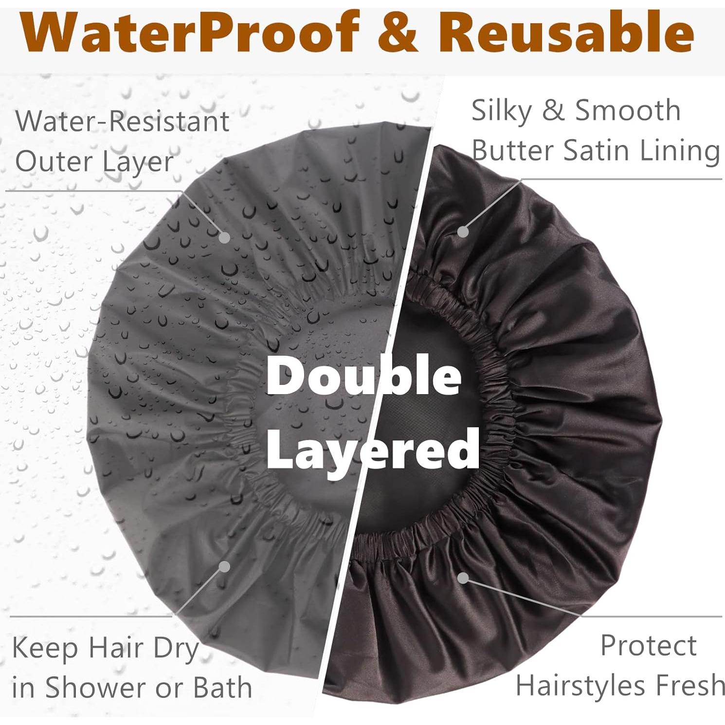 Gorro de Ducha Ajustable Himoswis Grande Impermeable Negro