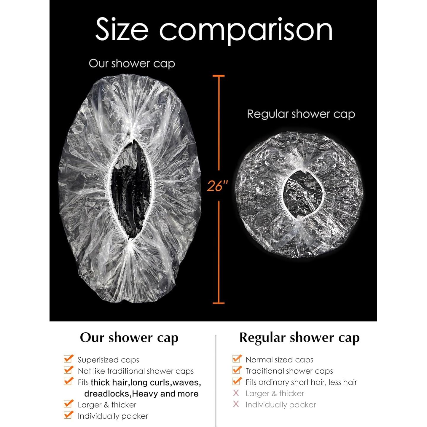 10 Gorros de Ducha Desechables Yuest para Cabello Largo 66cm