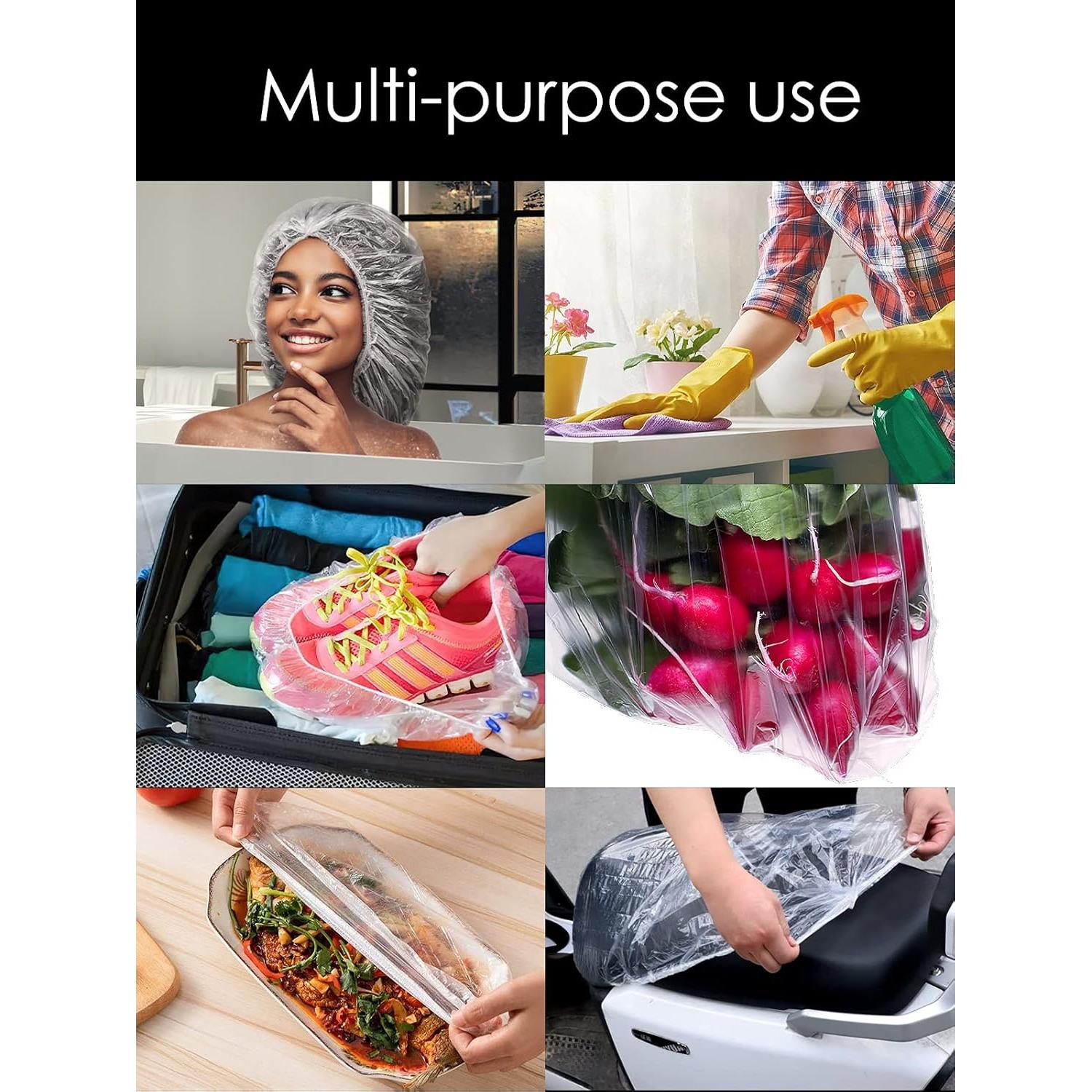 10 Gorros de Ducha Desechables Yuest para Cabello Largo 66cm