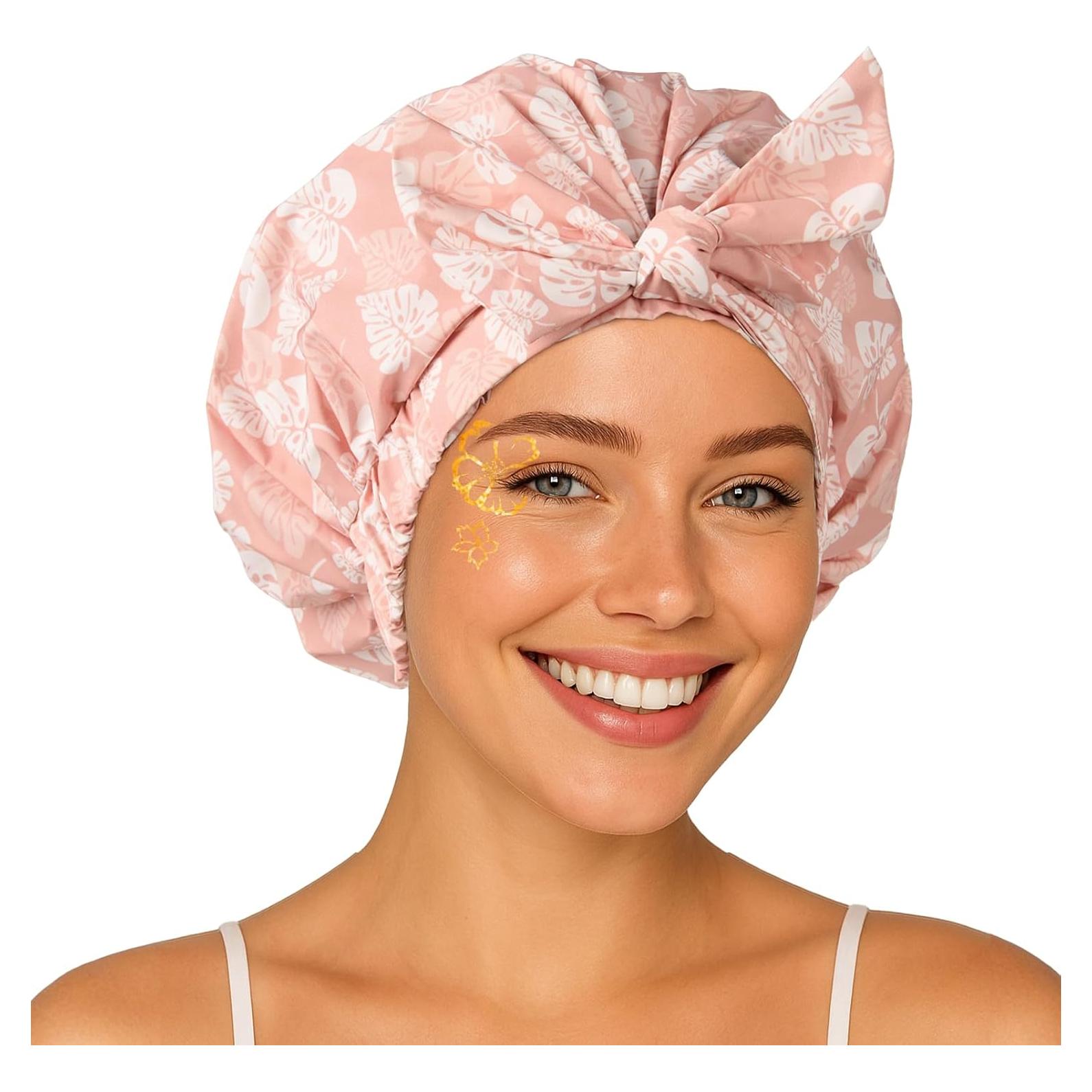 Gorro de Ducha Reutilizable Yanibest Rosa Impermeable Ajustable