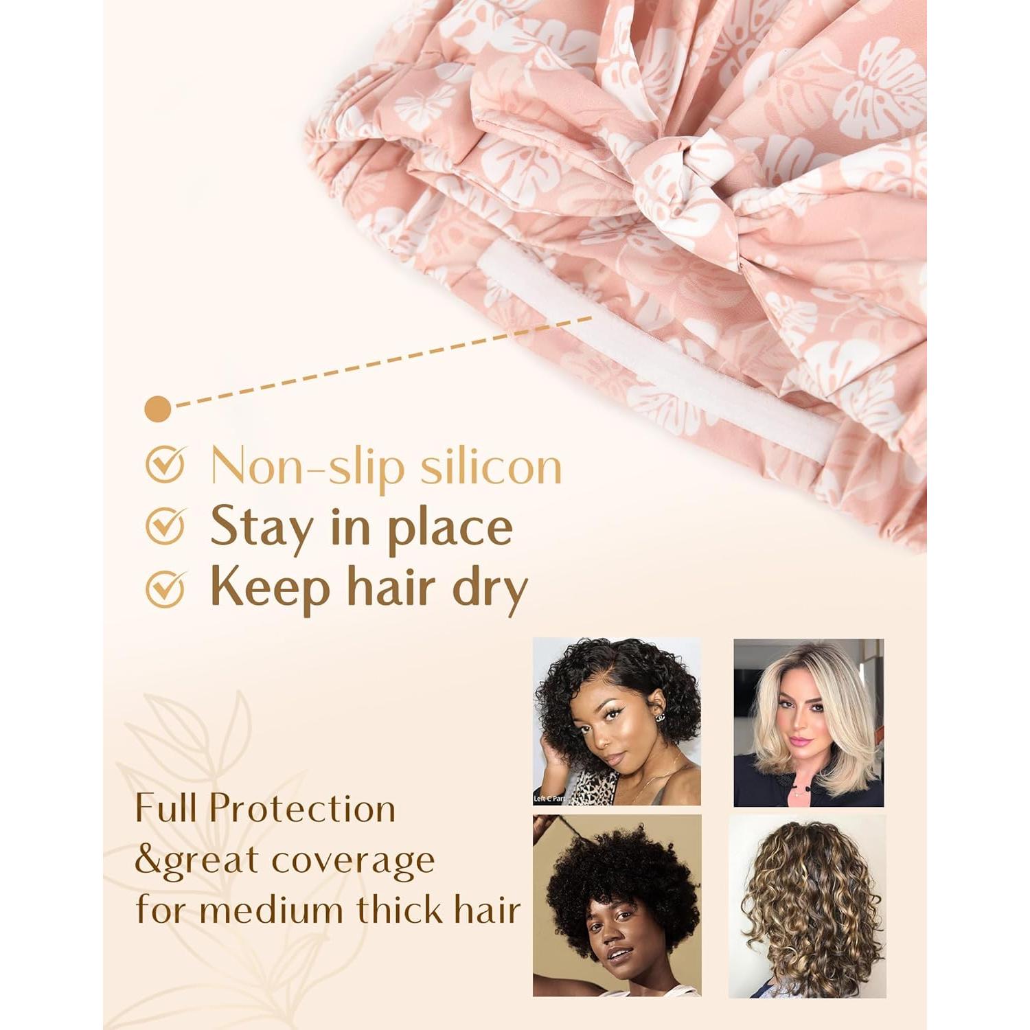 Gorro de Ducha Reutilizable Yanibest Rosa Impermeable Ajustable