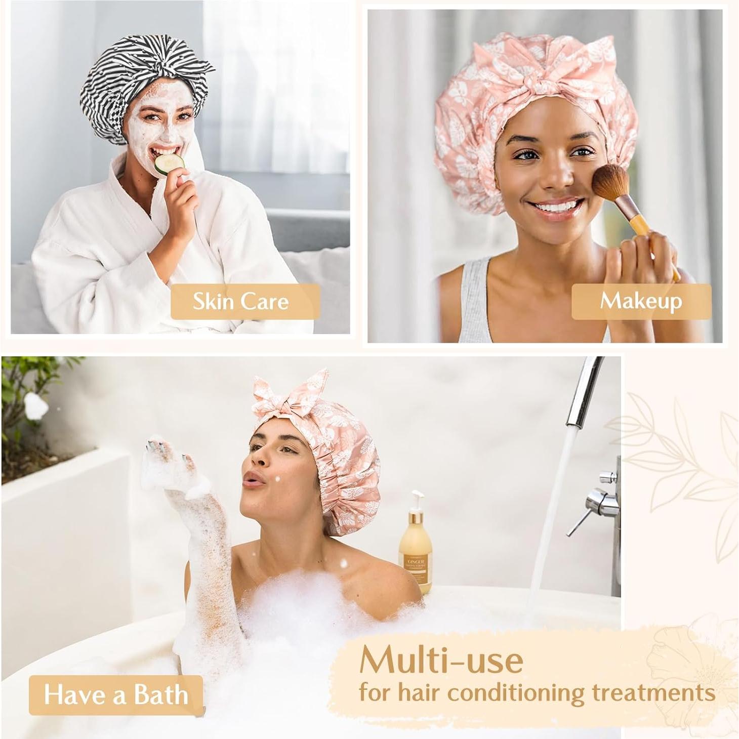 Gorro de Ducha Reutilizable Yanibest Rosa Impermeable Ajustable