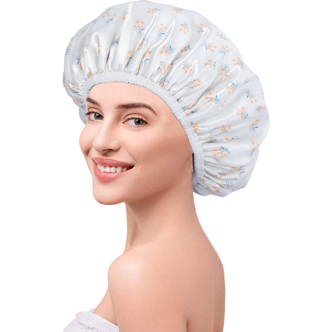 Gorro de Ducha Reutilizable Gootty Grande Floral Amarillo