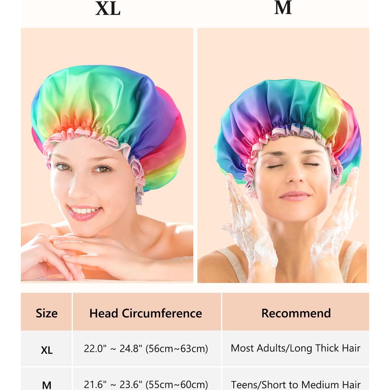 Gorro de Ducha Grande Mikimini Arcoíris XL Impermeable Reutilizable