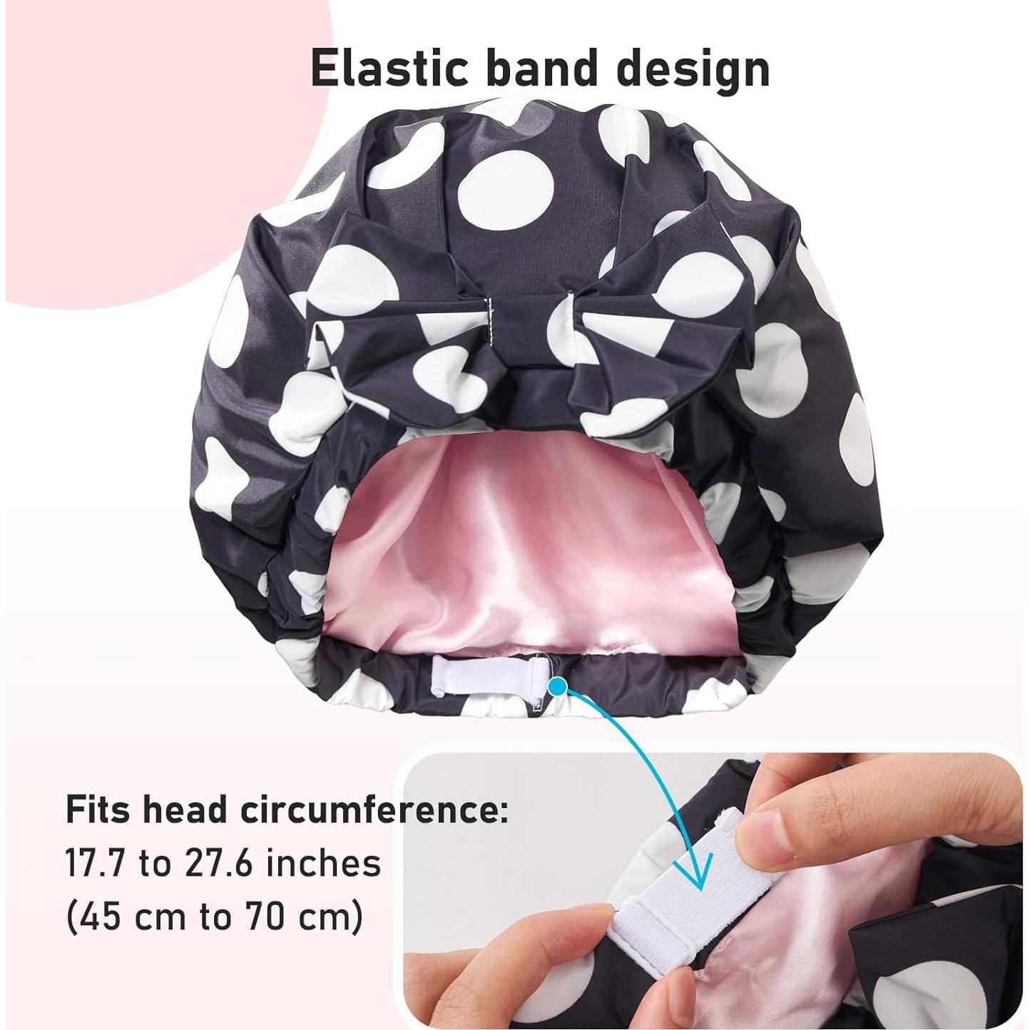 Gorro de Ducha de Seda LitBear Reutilizable Impermeable Puntos Negros