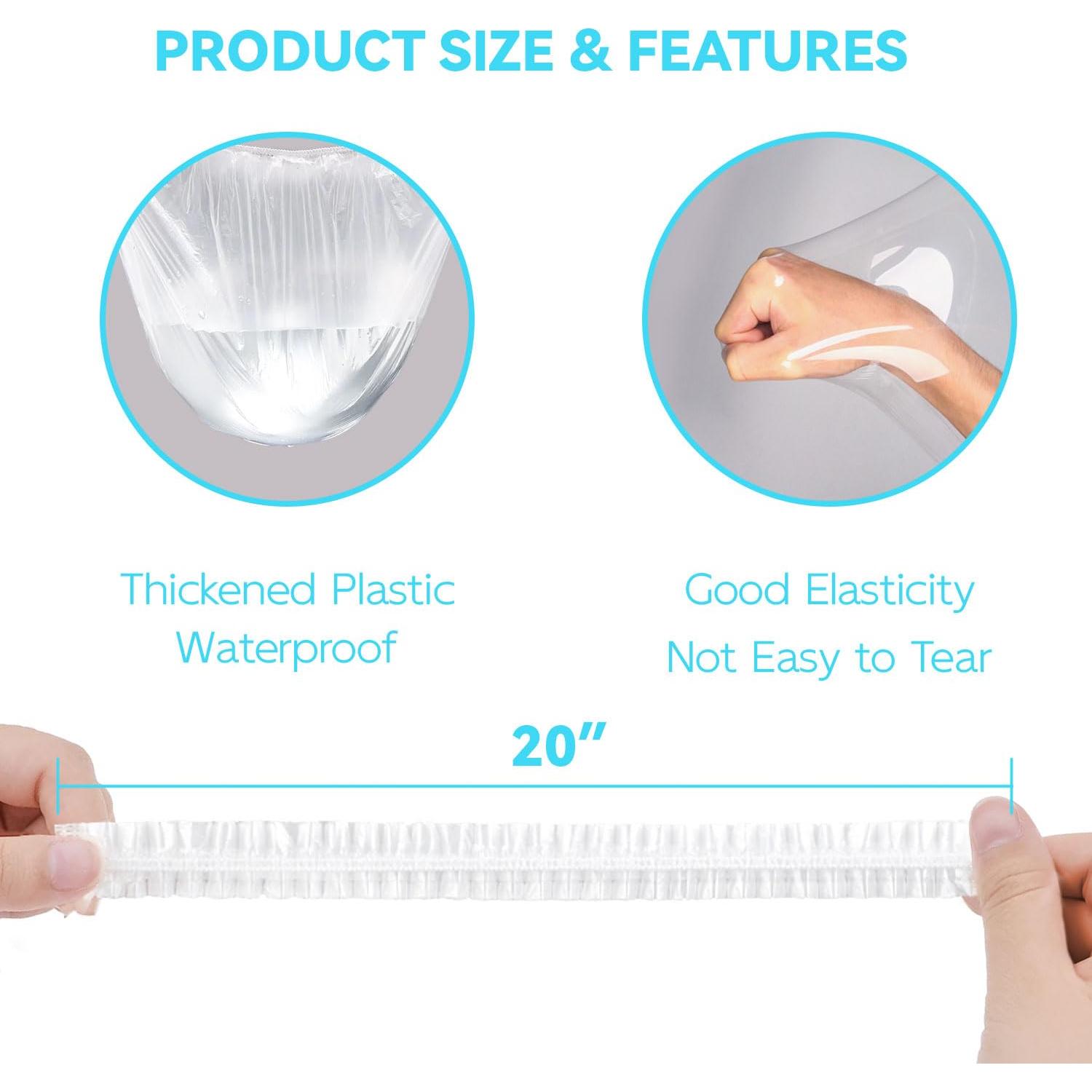 Gorros de Ducha Desechables Ortarco 100PCS 50.8cm Transparentes