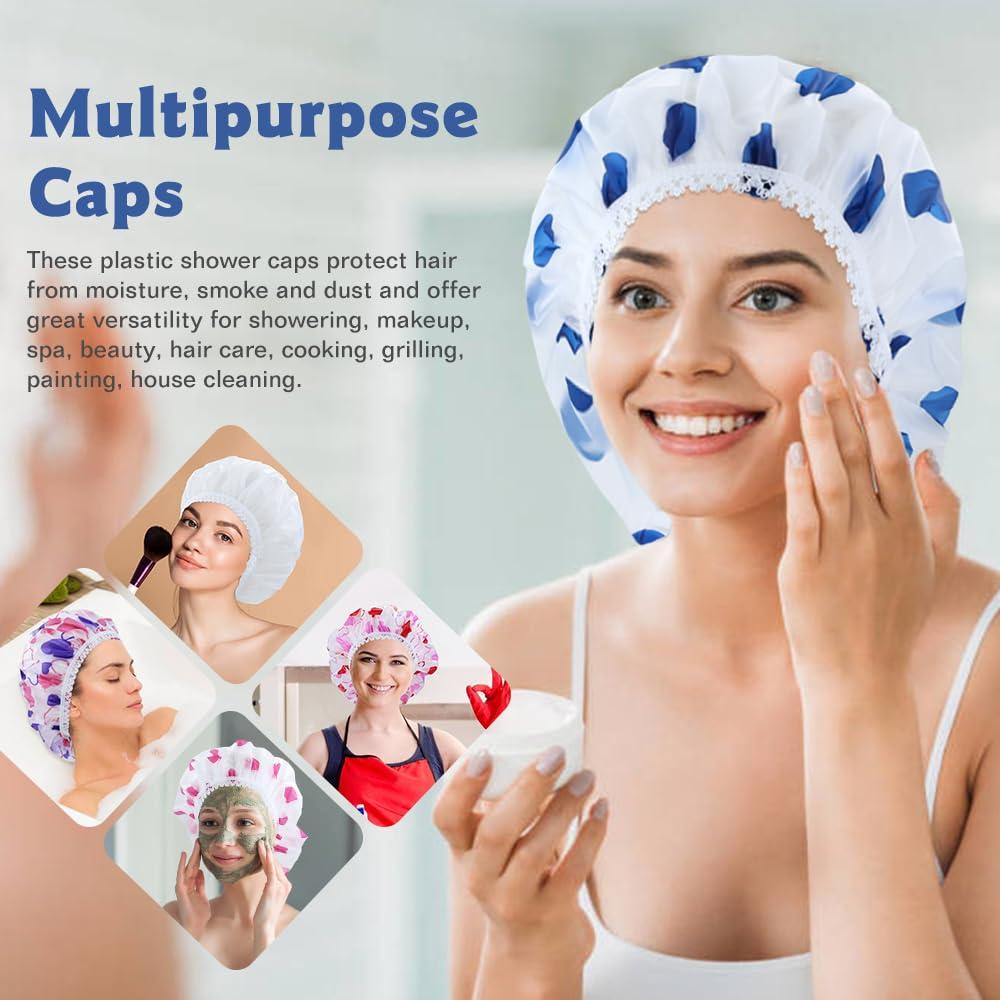 Set de 6 Gorras de Ducha Reutilizables Lawie - Impermeables y Ajustables