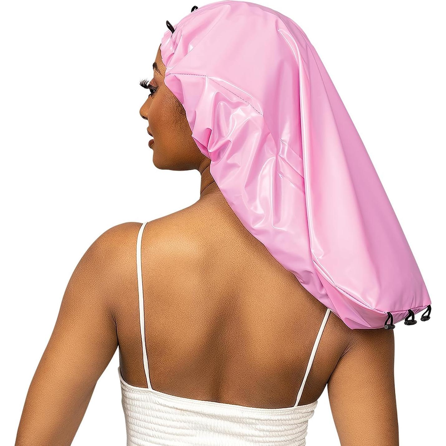 Gorro de Ducha Esha para Cabello Largo Rosa Impermeable