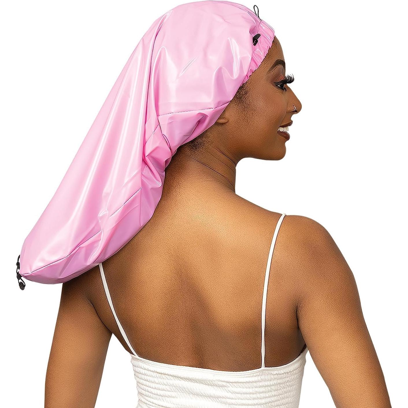 Gorro de Ducha Esha para Cabello Largo Rosa Impermeable