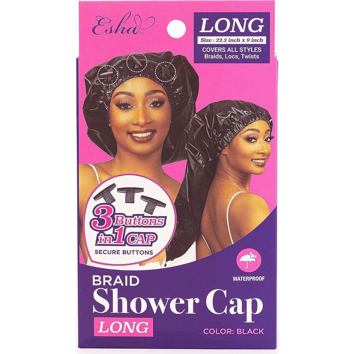 Gorro de Ducha Esha para Cabello Largo Rosa Impermeable