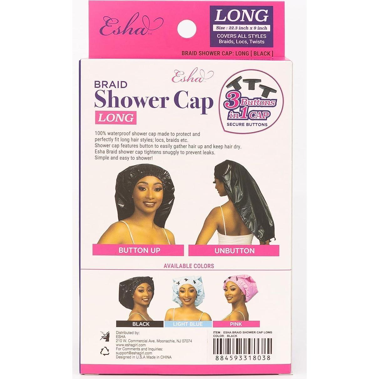 Gorro de Ducha Esha para Cabello Largo Rosa Impermeable