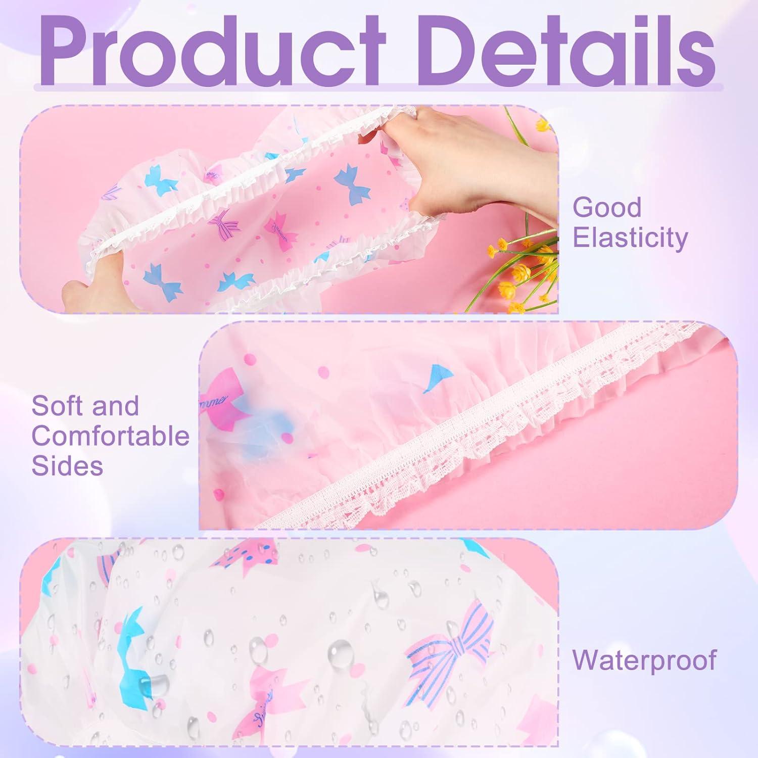 20 Gorras de Ducha Reutilizables Sureio, Impermeables y Elásticas