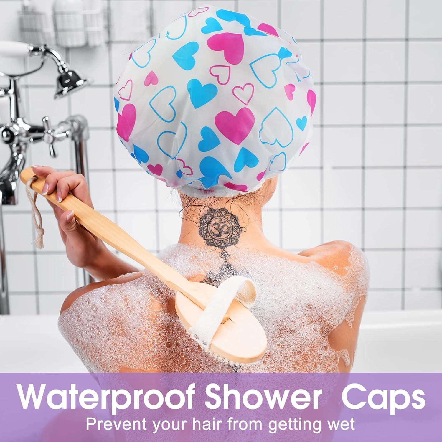 20 Gorras de Ducha Reutilizables Sureio, Impermeables y Elásticas