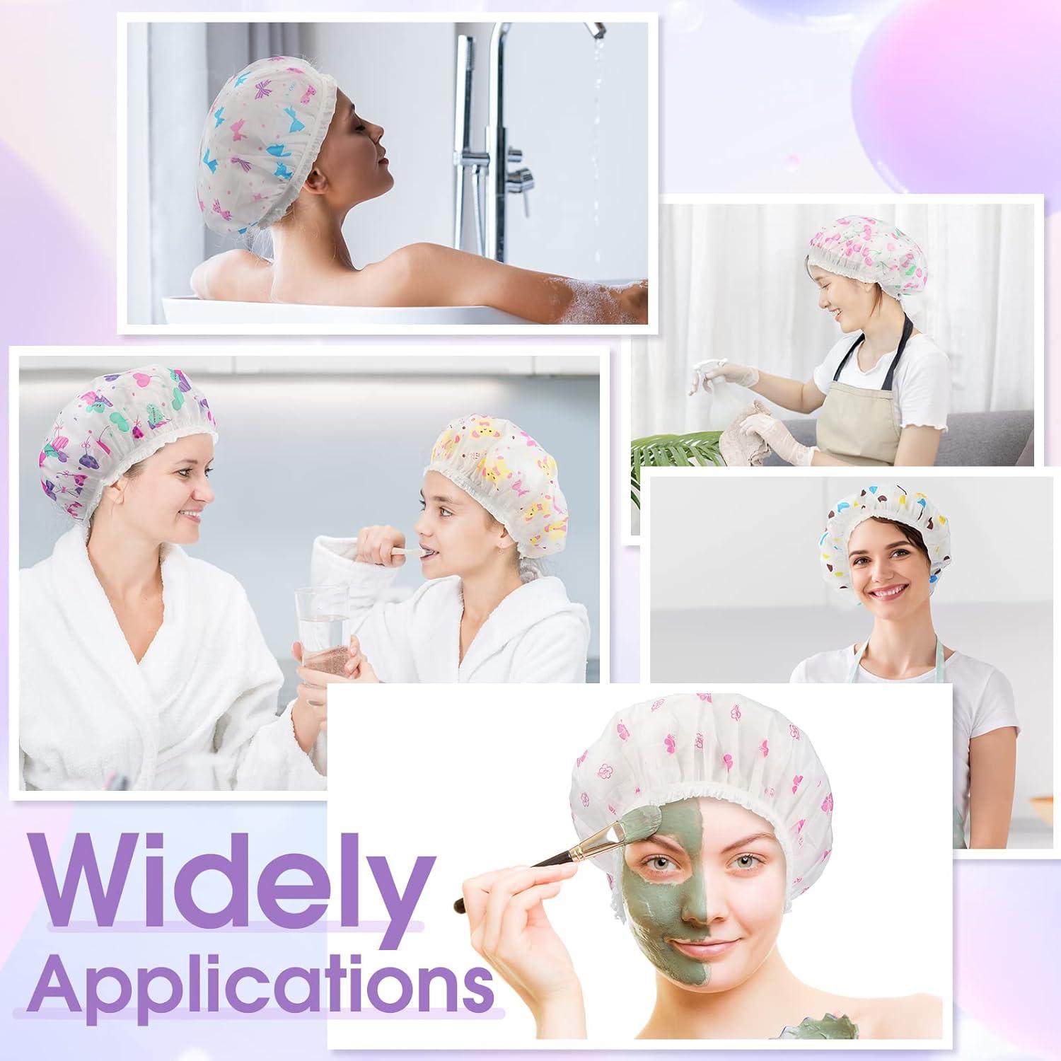 20 Gorras de Ducha Reutilizables Sureio, Impermeables y Elásticas