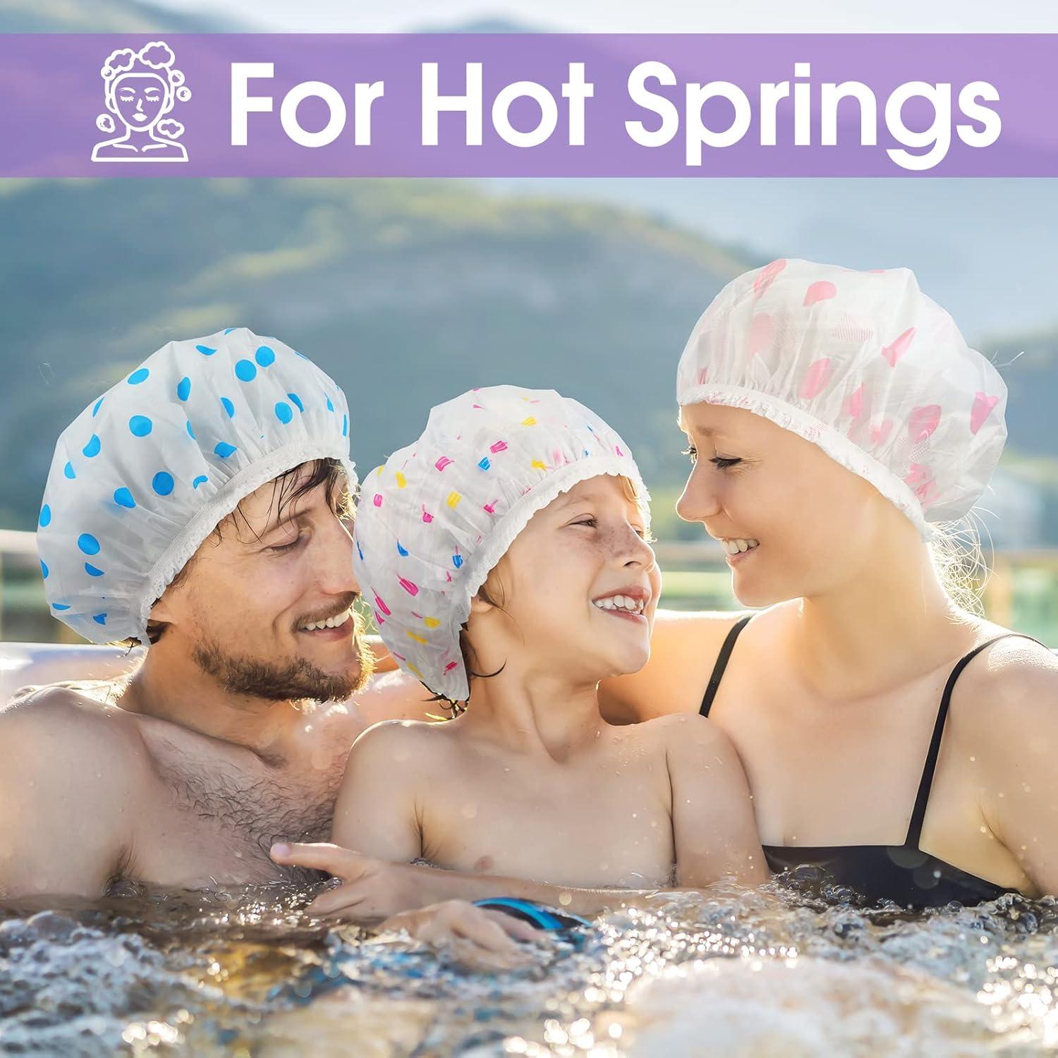 20 Gorras de Ducha Reutilizables Sureio, Impermeables y Elásticas