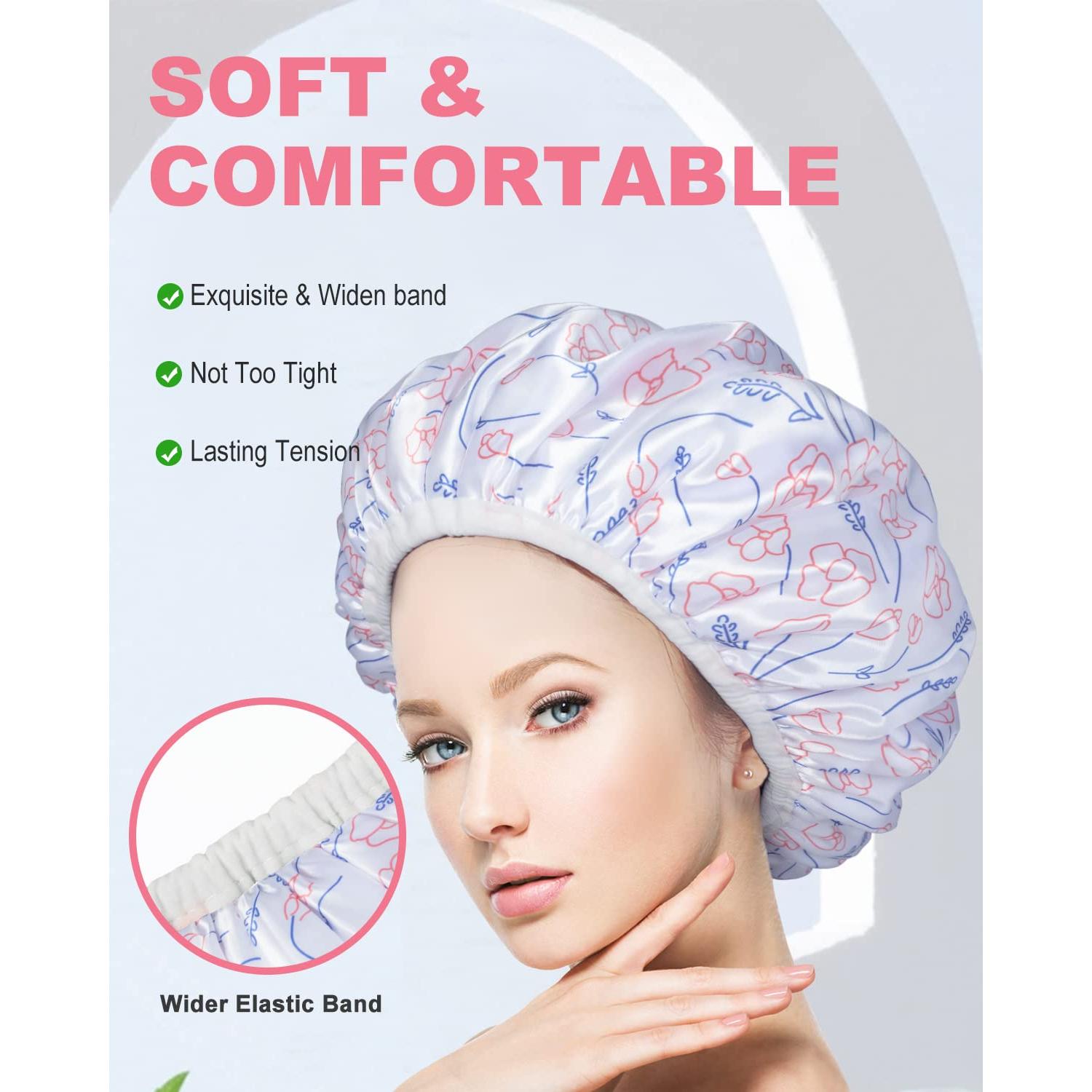 Gorro de Ducha Grande Gootty Triple Capa Impermeable