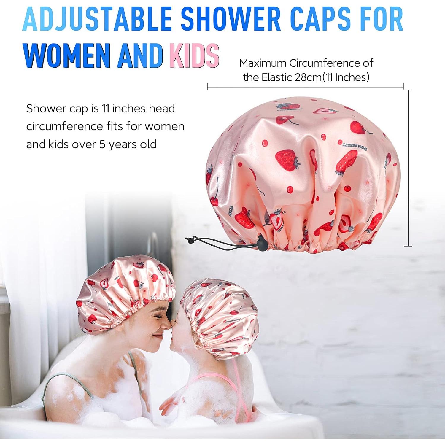 Gorro de Ducha Reutilizable Fishent Ajustable Impermeable Rosa