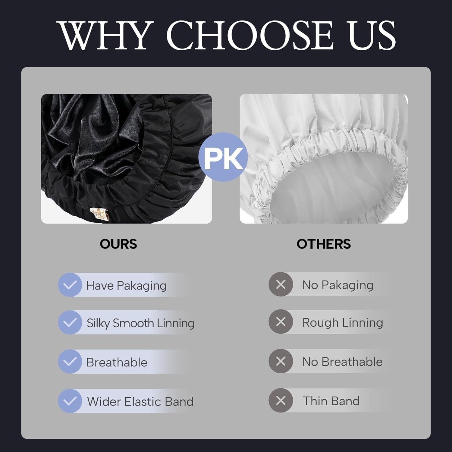 Gorro de Ducha Impermeable Years Calm XL para Hombre - Negro