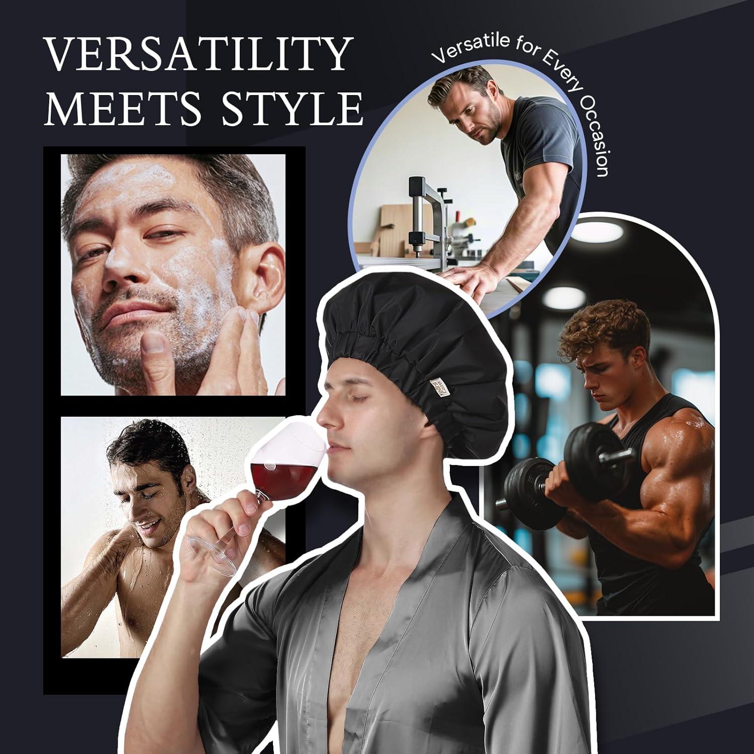 Gorro de Ducha Impermeable Years Calm XL para Hombre - Negro