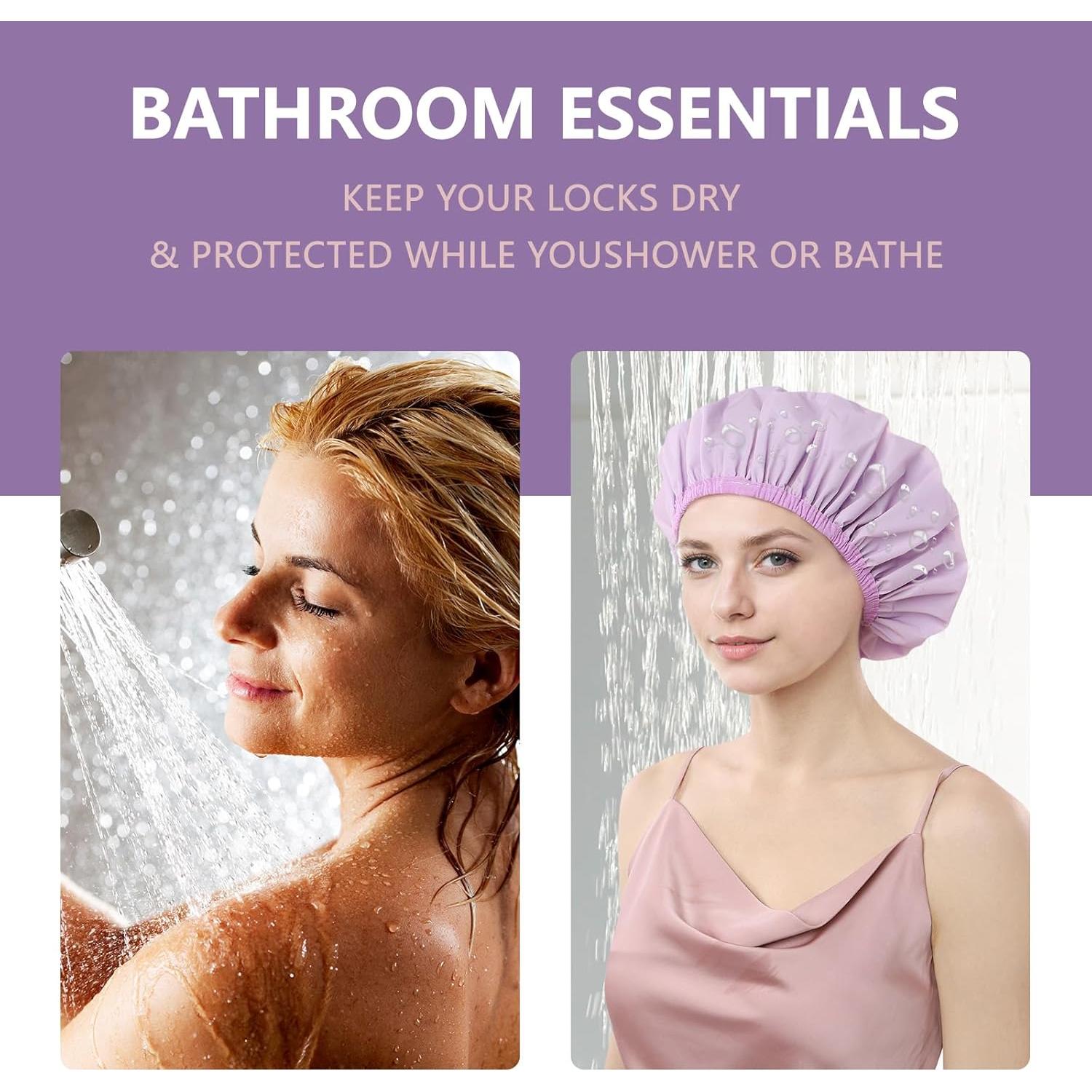 Gorro de Ducha Impermeable YIZIJIZI Grande para Mujeres - Púrpura