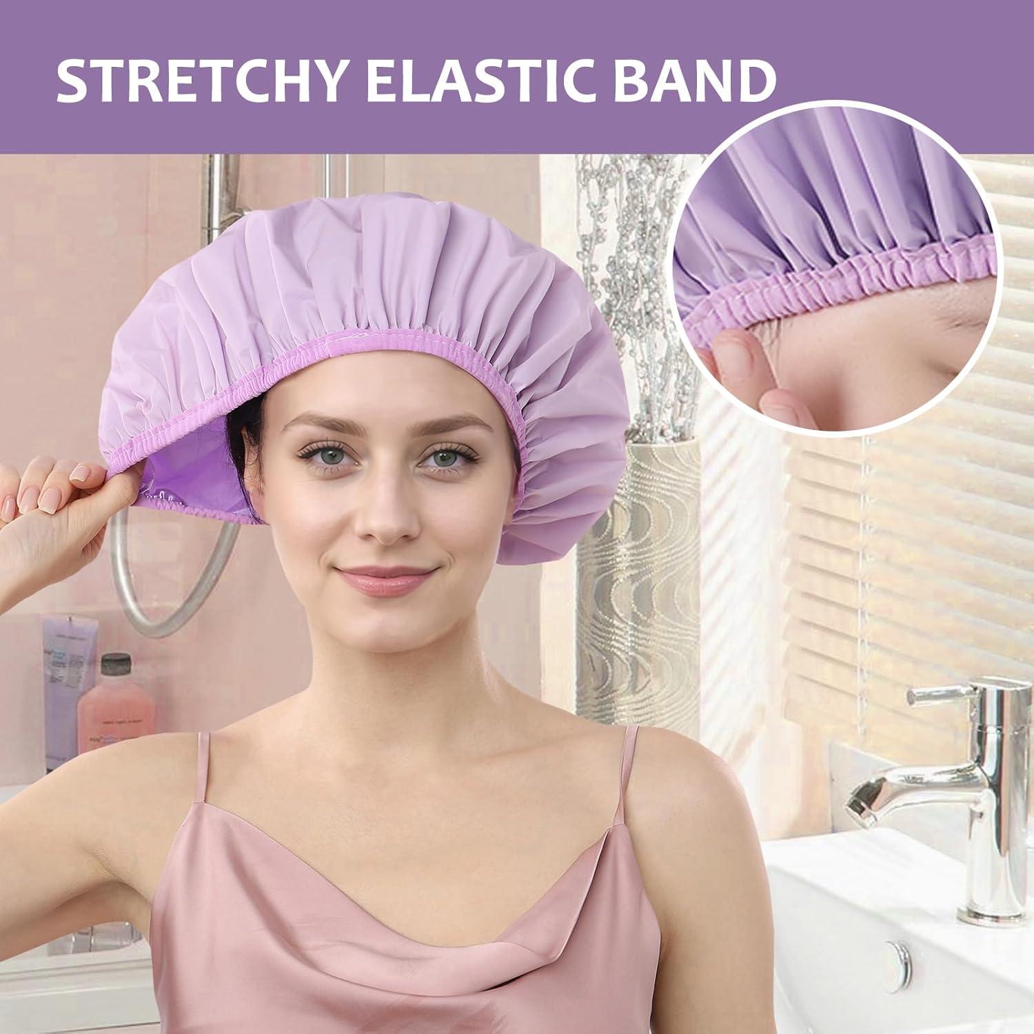 Gorro de Ducha Impermeable YIZIJIZI Grande para Mujeres - Púrpura