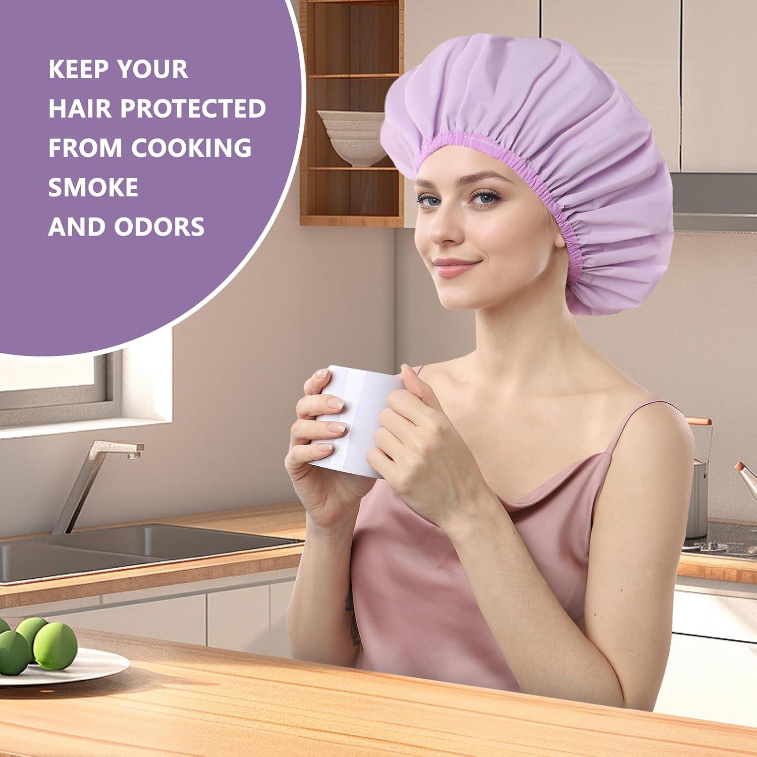 Gorro de Ducha Impermeable YIZIJIZI Grande para Mujeres - Púrpura