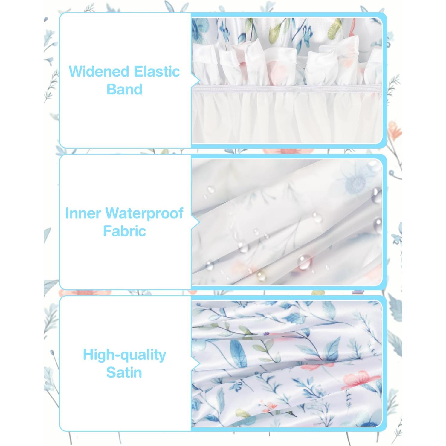 Gorra de Ducha Impermeable Auban Doble Capa para Cabello Largo