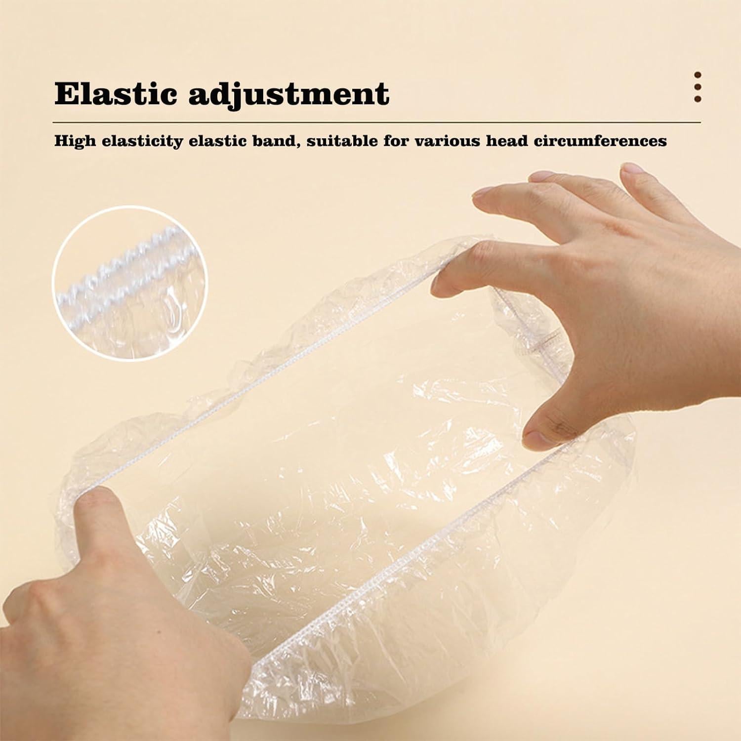 200 Gorras de Ducha Desechables MISSJOJIAY Impermeables 46 cm