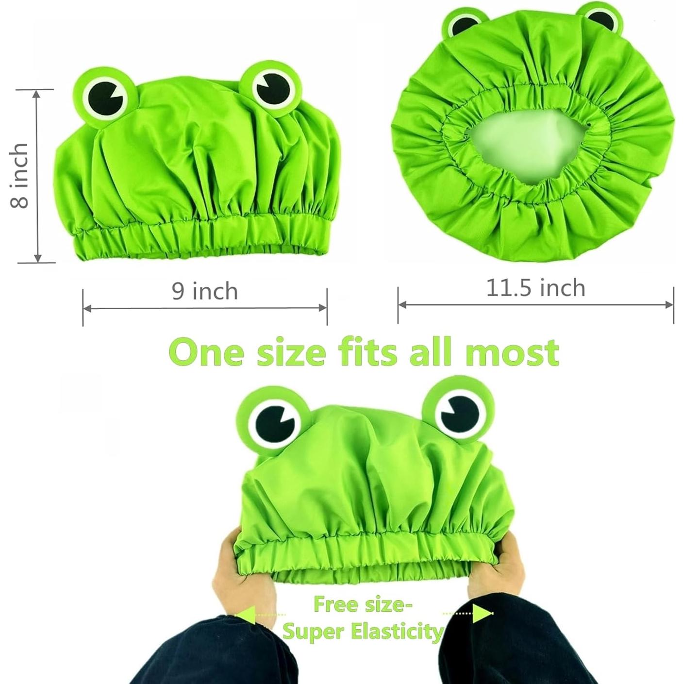 Gorro de Ducha Impermeable LamaMe Doble Capa Verde Rana