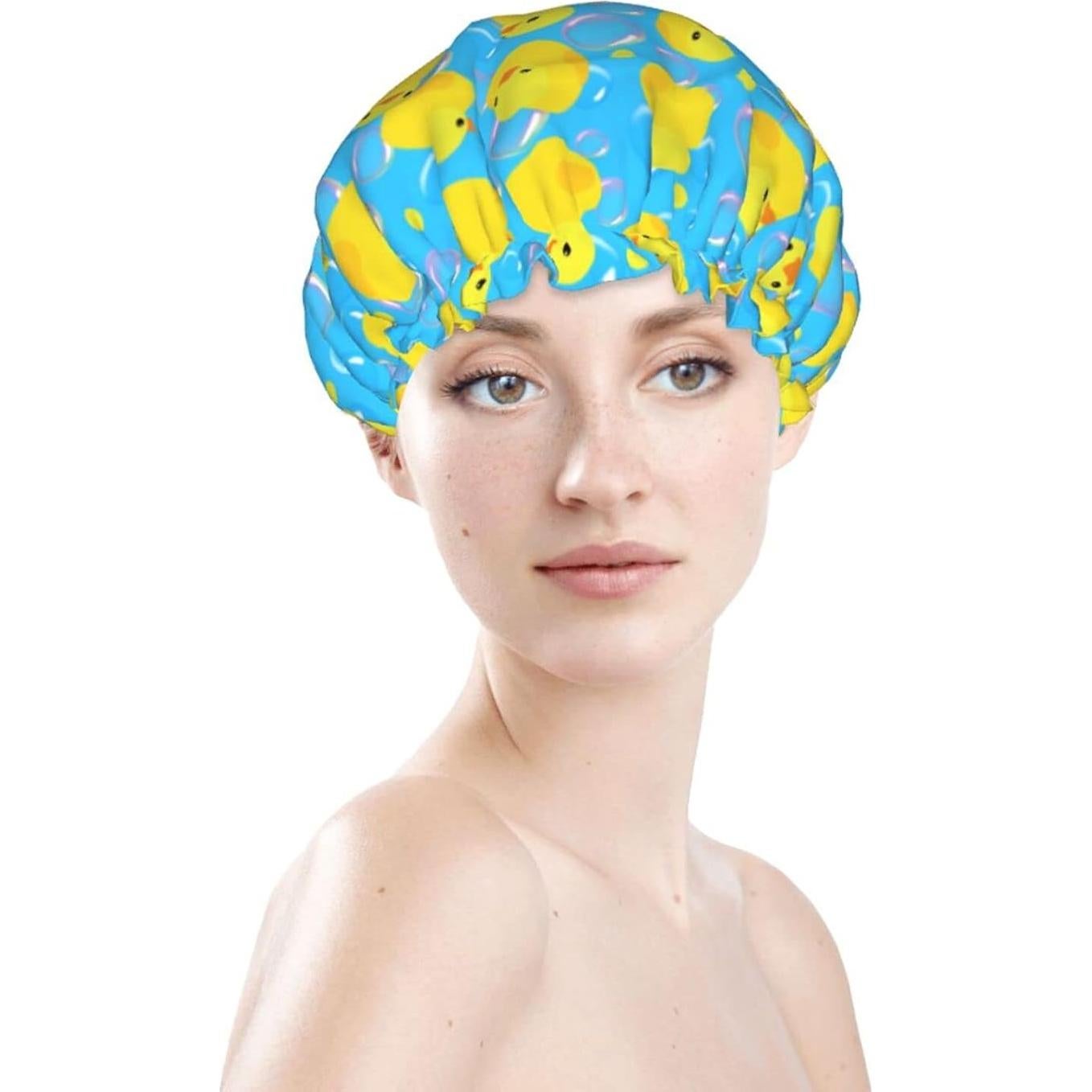 Gorro de Ducha JUKE Doble Capa Impermeable Amarillo