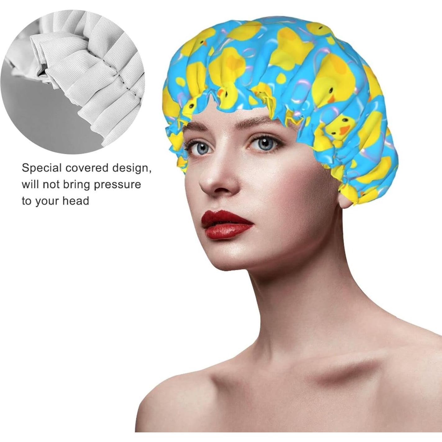 Gorro de Ducha JUKE Doble Capa Impermeable Amarillo