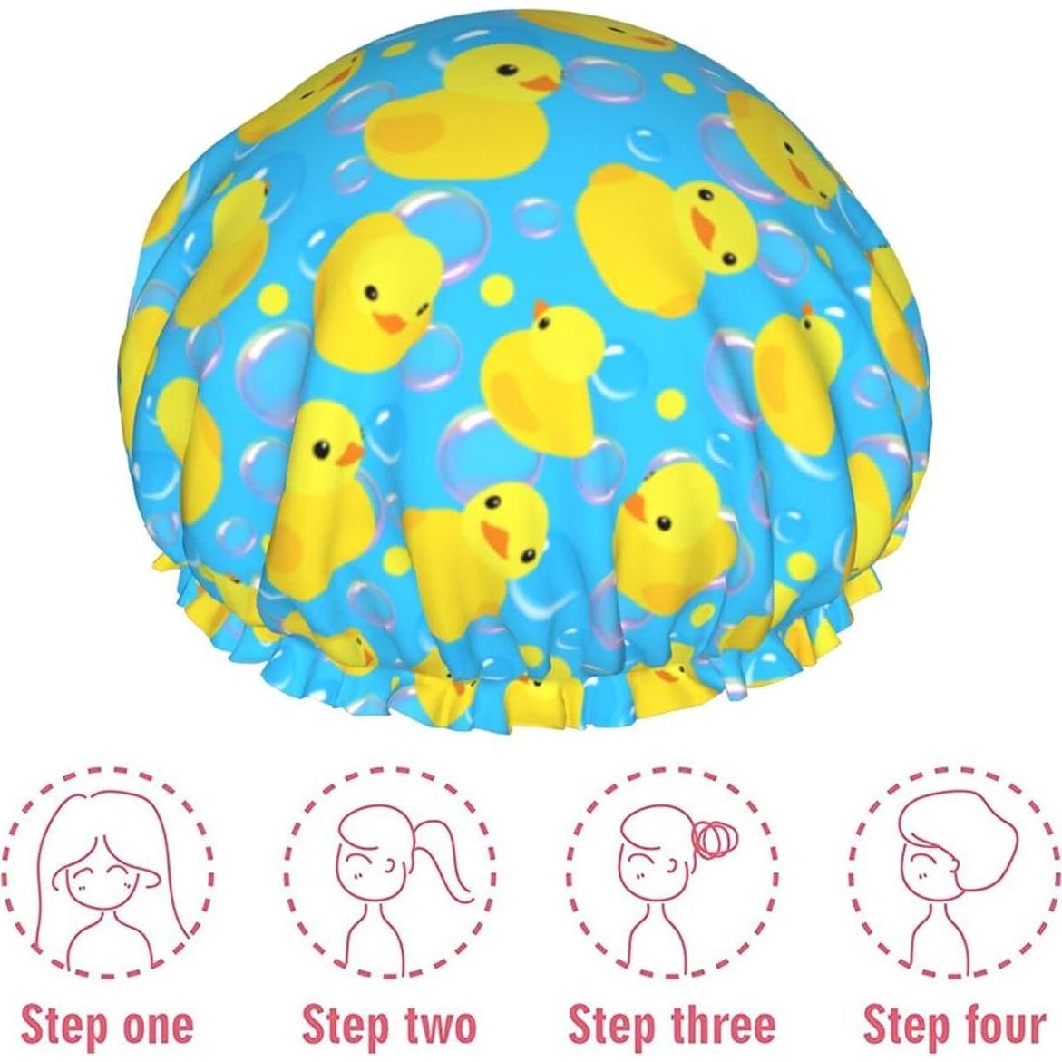 Gorro de Ducha JUKE Doble Capa Impermeable Amarillo