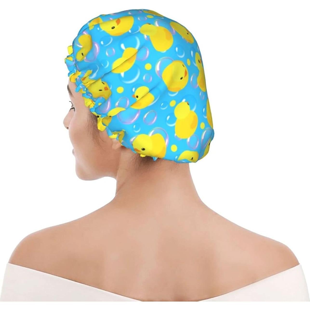 Gorro de Ducha JUKE Doble Capa Impermeable Amarillo