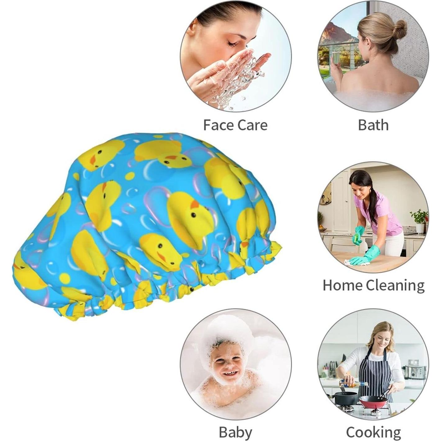 Gorro de Ducha JUKE Doble Capa Impermeable Amarillo