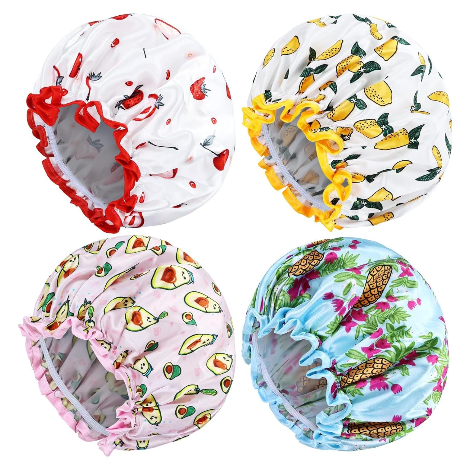 Gorros de Ducha Reutilizables Lawie 4 Pack Satén Impermeable