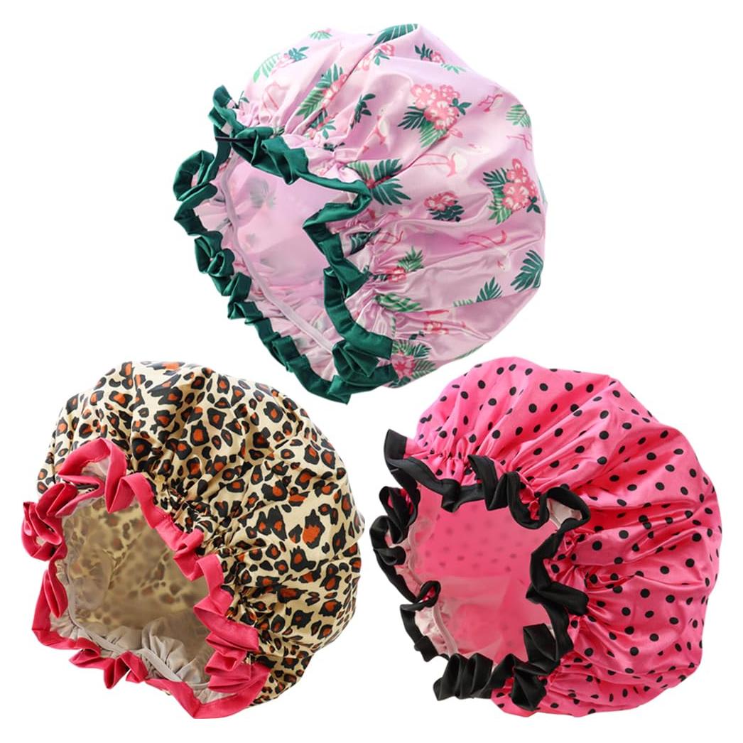 Gorros de Ducha Reutilizables NAIHOD - 3 Piezas Impermeables