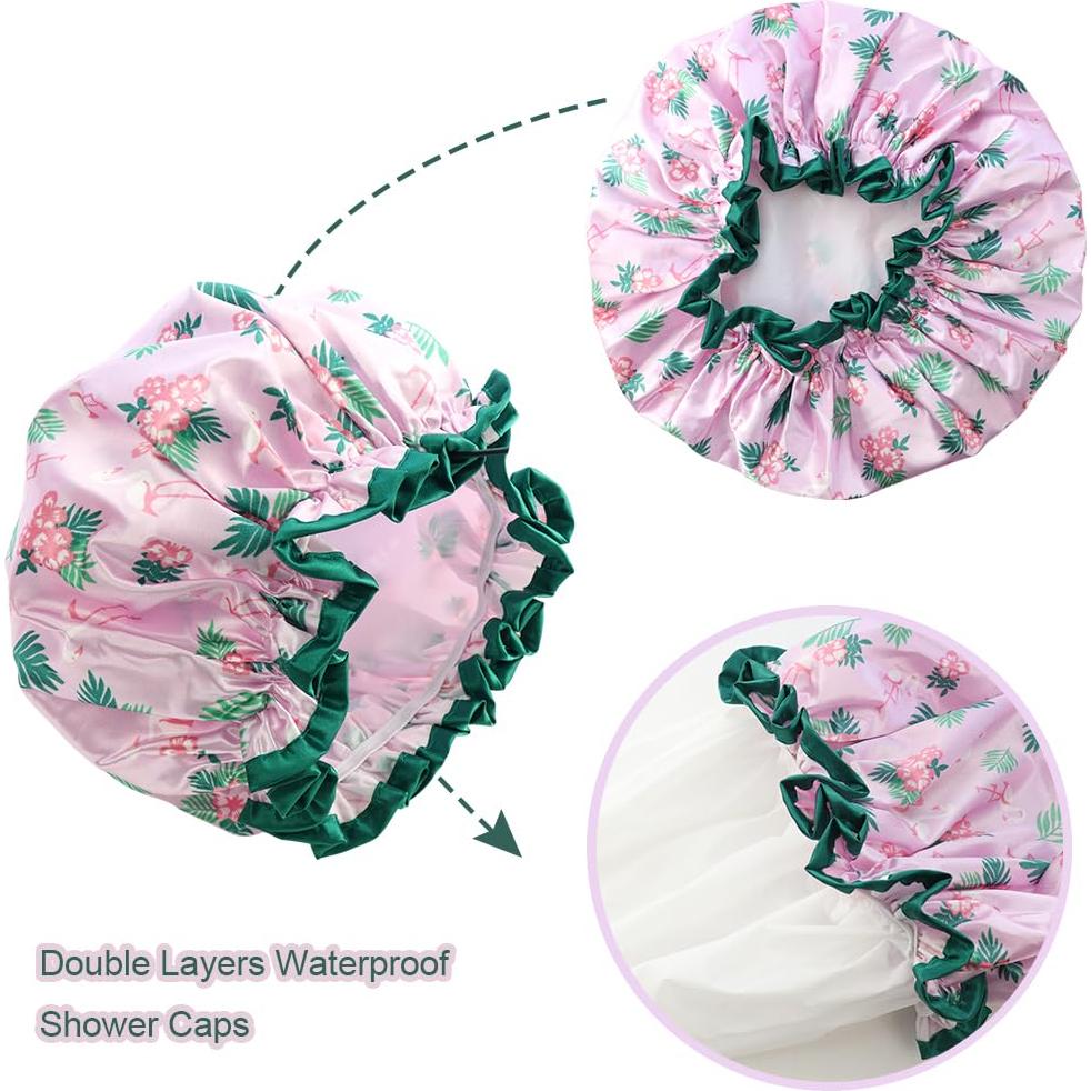 Gorros de Ducha Reutilizables NAIHOD - 3 Piezas Impermeables