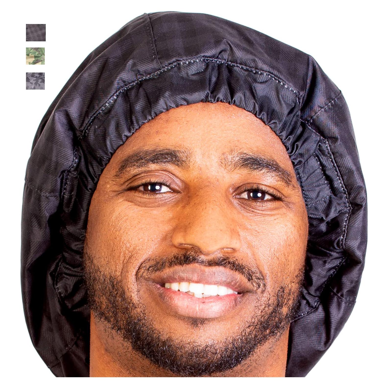 Gorro de Ducha Hairsome Negro para Hombres - Impermeable y Ajustable