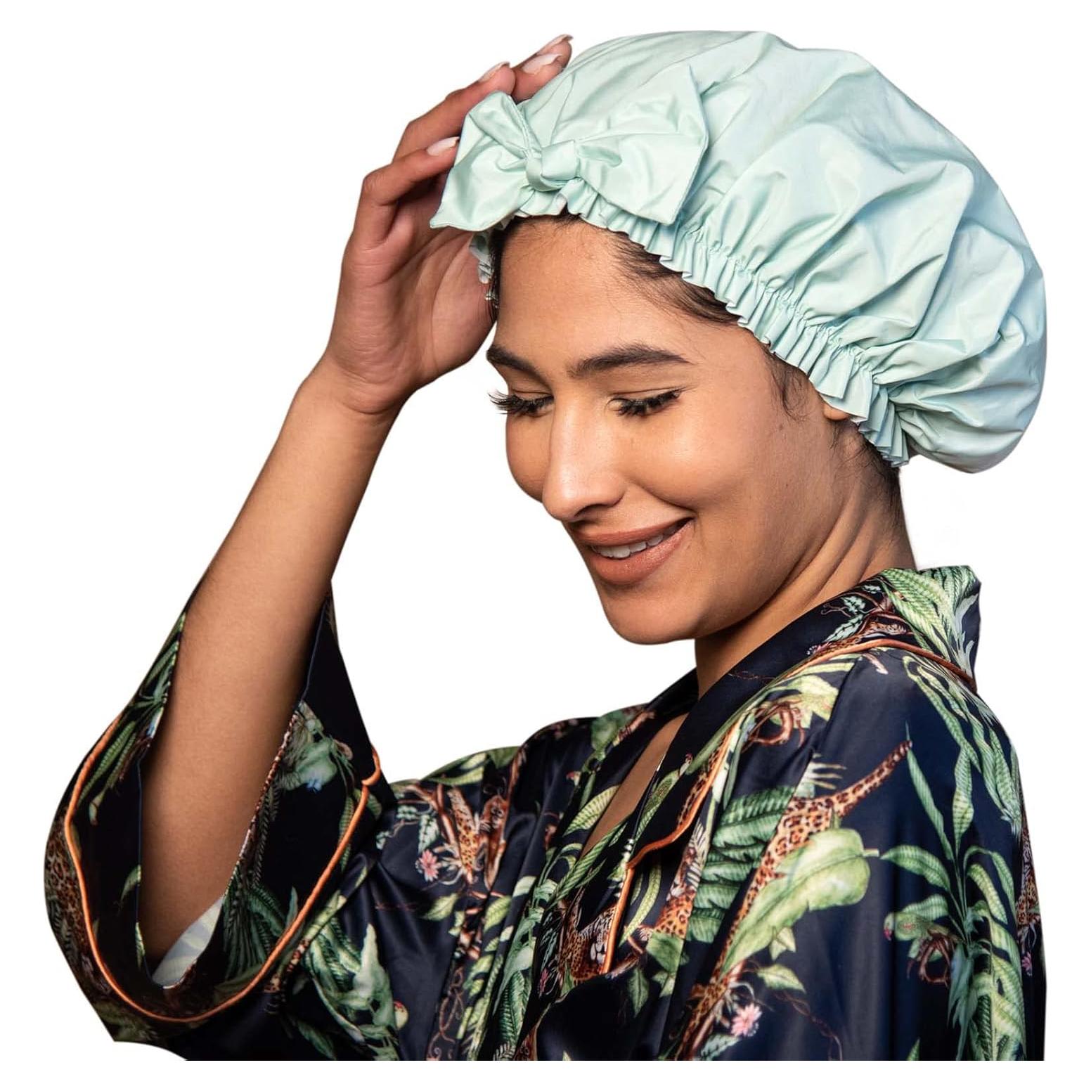 Gorro de Ducha Reutilizable KISMETICS Grande Impermeable Sage