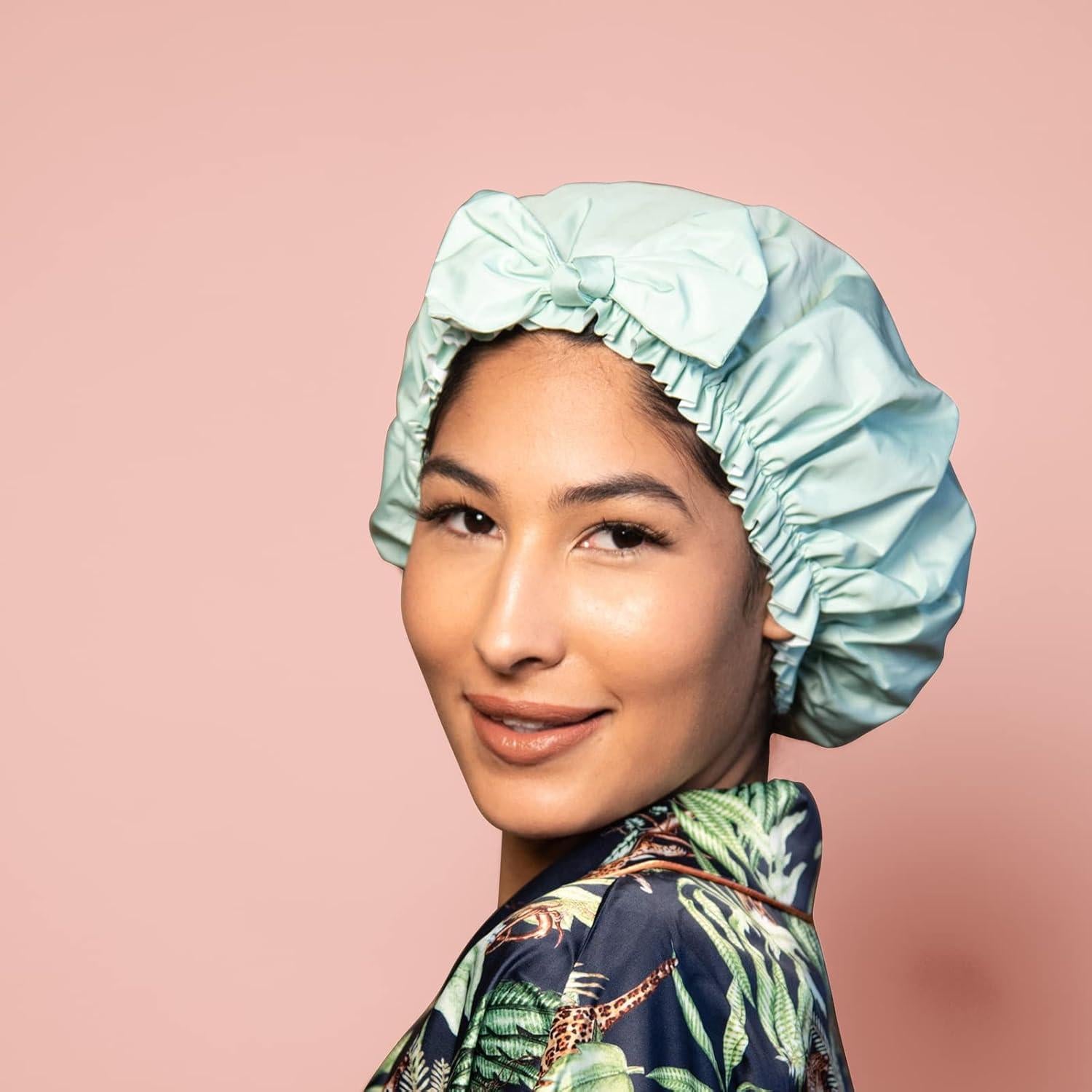 Gorro de Ducha Reutilizable KISMETICS Grande Impermeable Sage