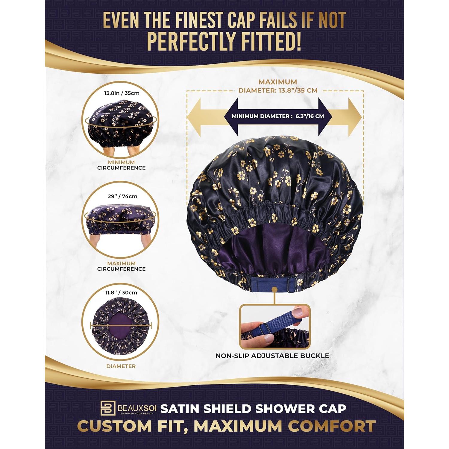 Gorro de Ducha Reutilizable BEAUXSOI Floral a Prueba de Agua
