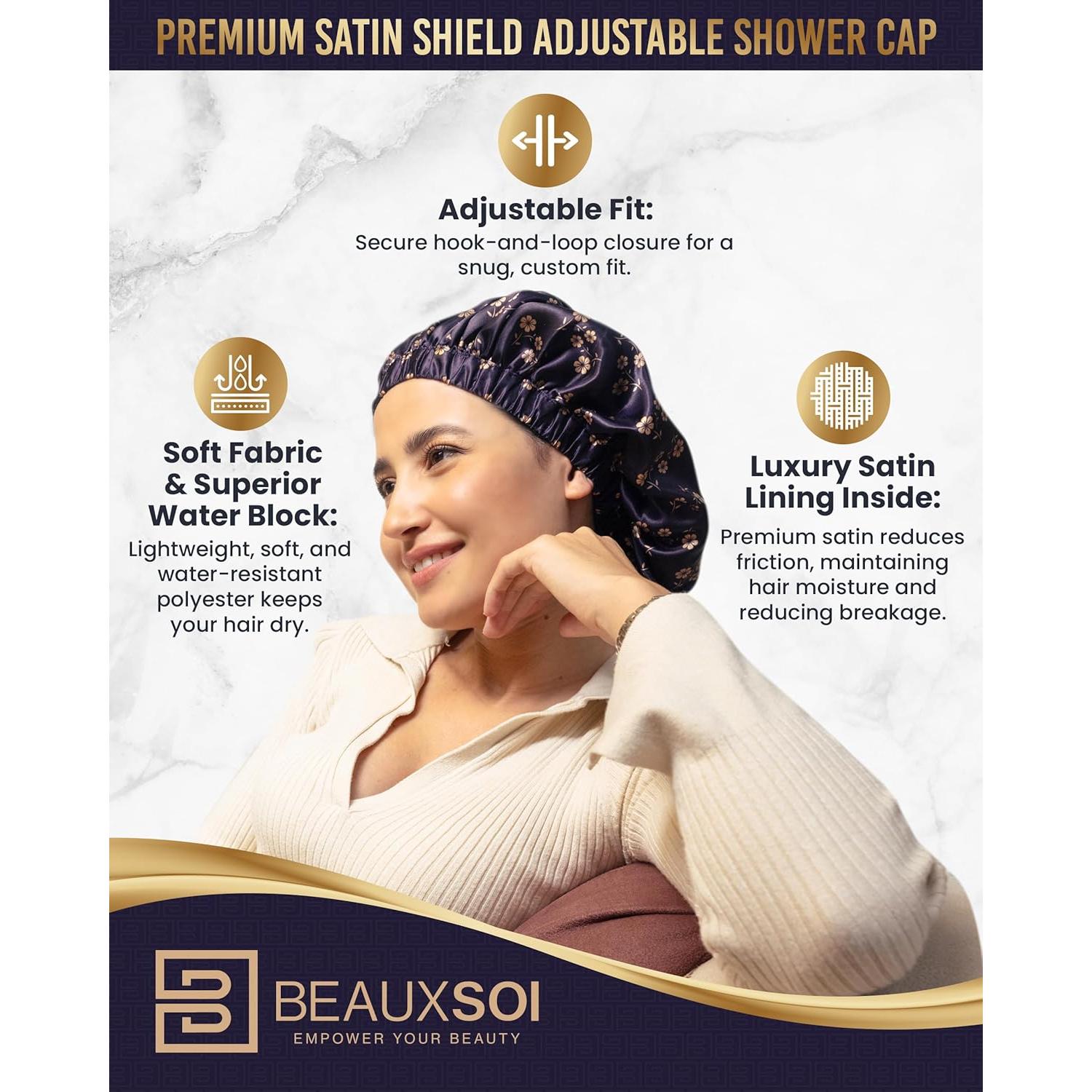 Gorro de Ducha Reutilizable BEAUXSOI Floral a Prueba de Agua