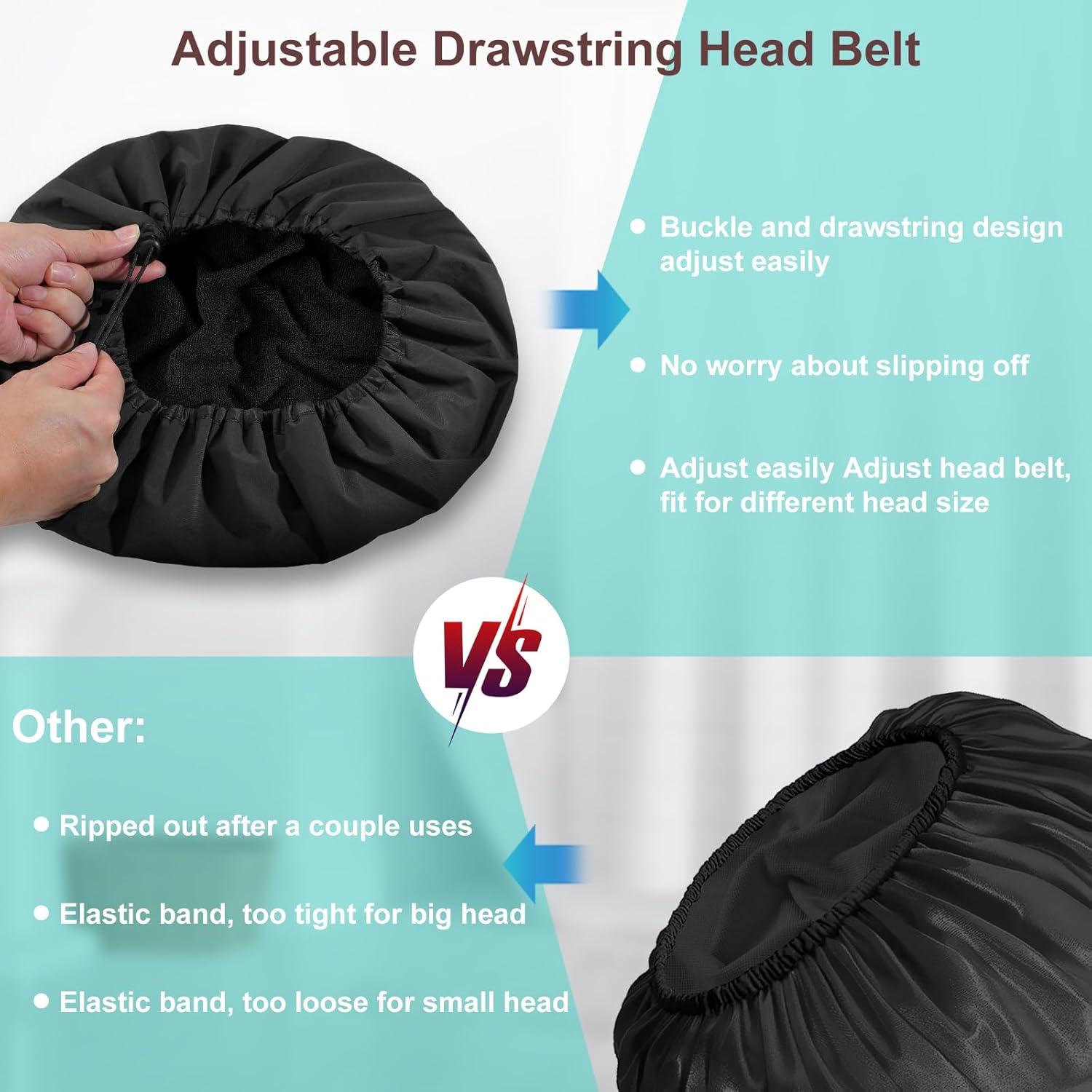 Gorro de Ducha Impermeable Doble SHEOMERN con Forro de Toalla