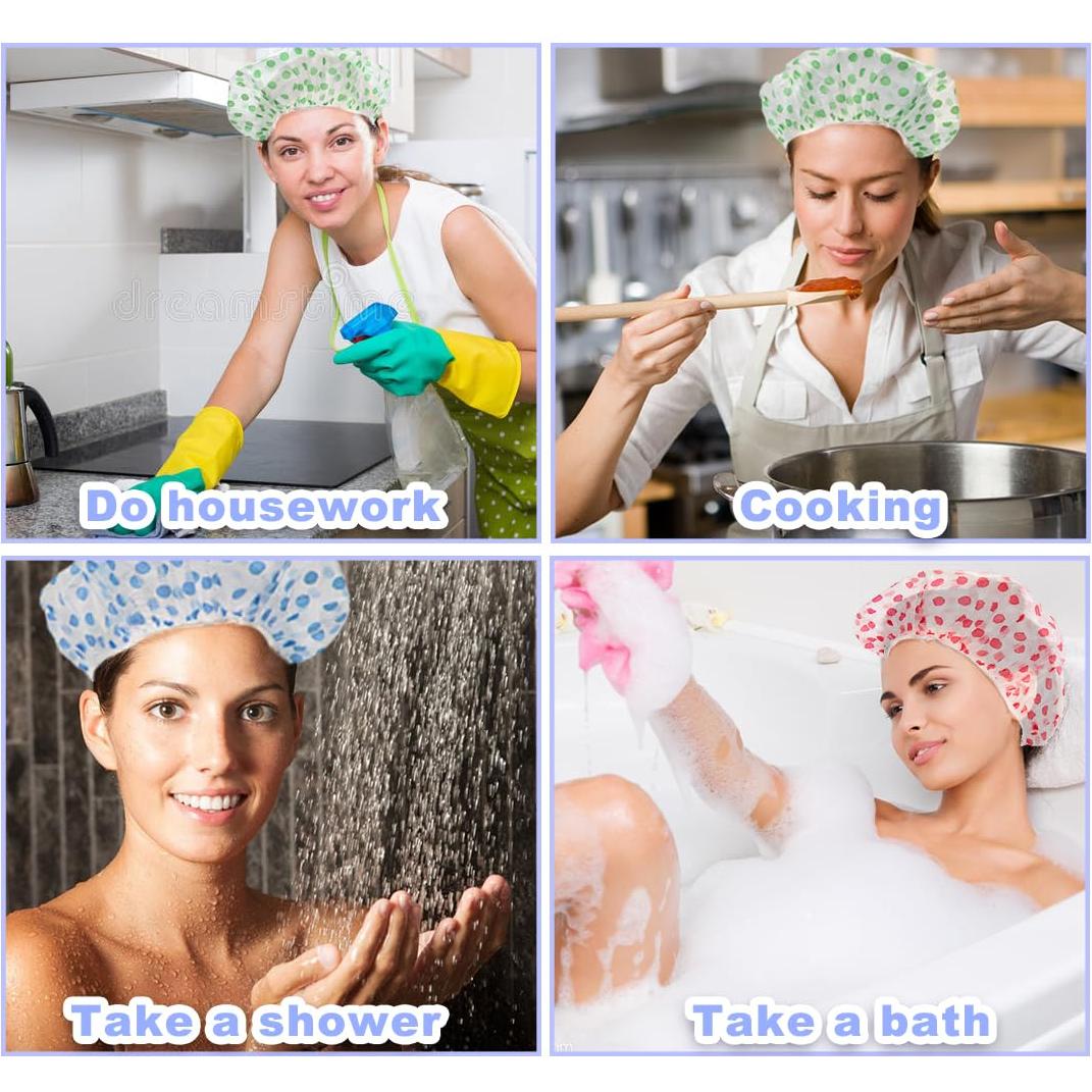 18 Gorras de Ducha Reutilizables ZGQHZR Impermeables 28cm