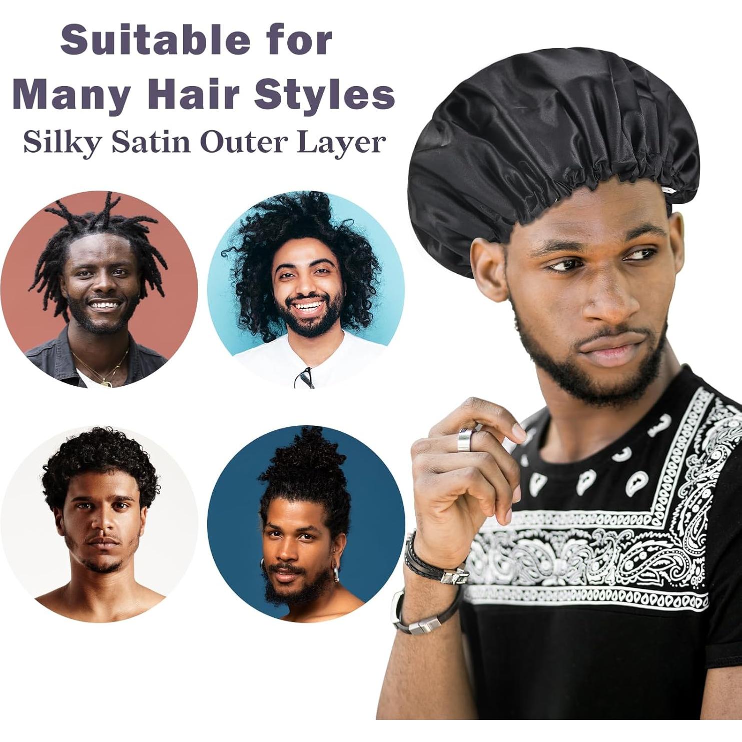 Gorro de Ducha Impermeable Yonchic Doble Capa Ajustable Negro