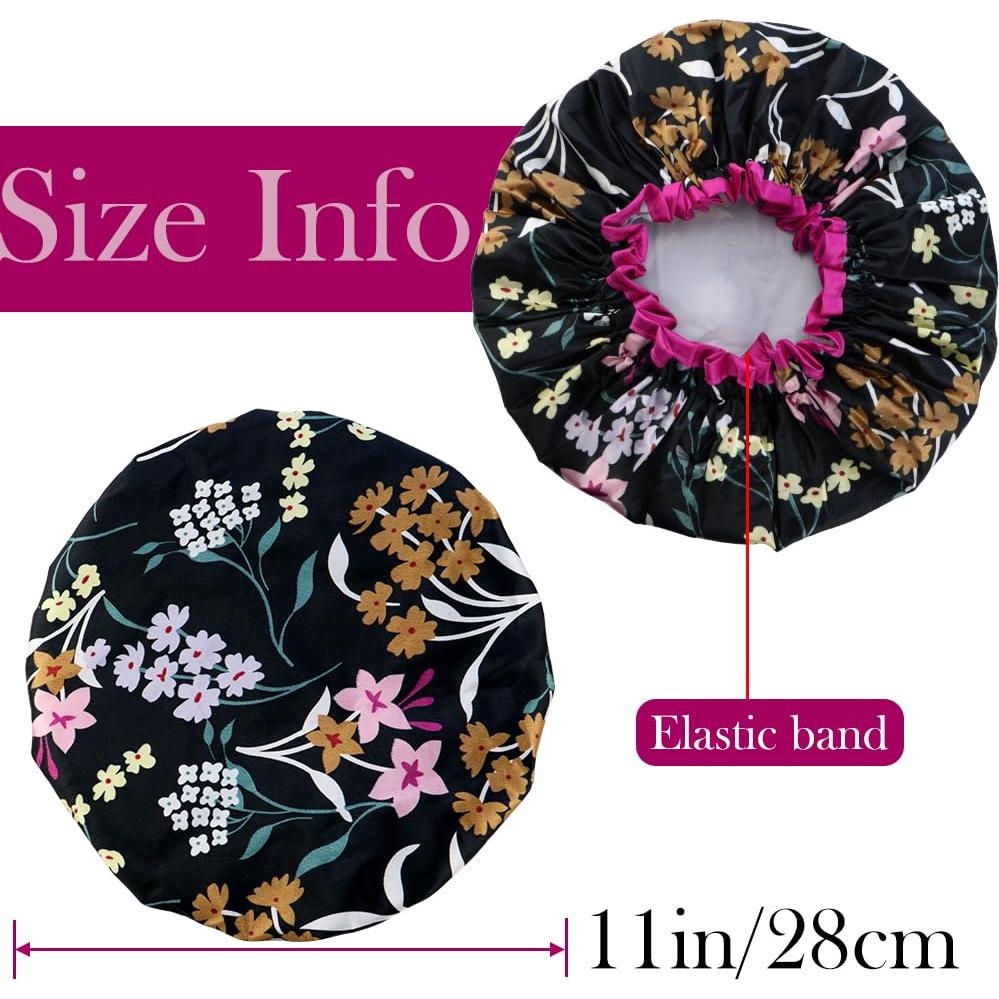 4 Gorros de Ducha Reutilizables Impermeables HuiYouHui