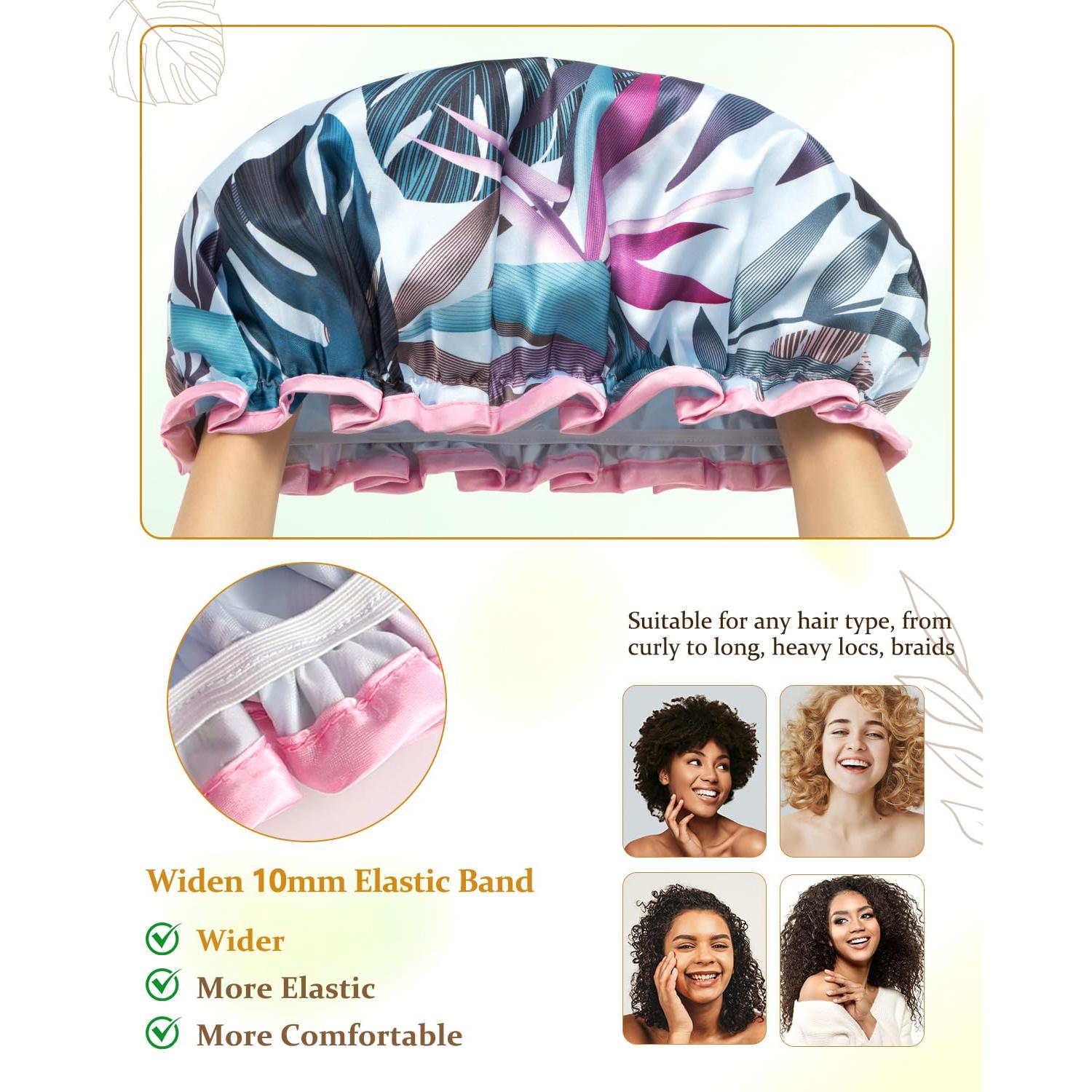 Gorro de Ducha Grande Mikimini Tropical Reutilizable Impermeable