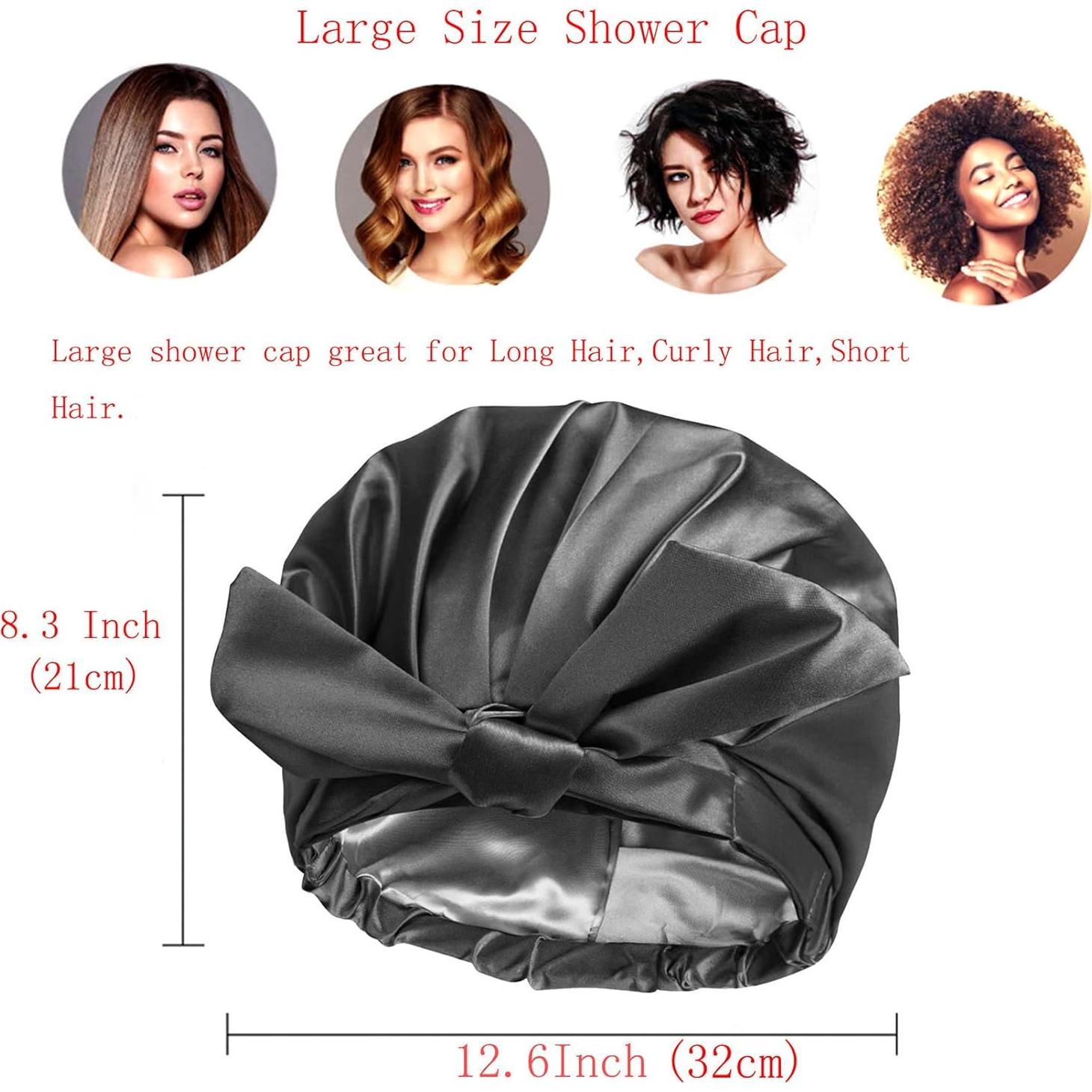 Gorro de Ducha Reutilizable Grande Quanchen Negro Ajustable