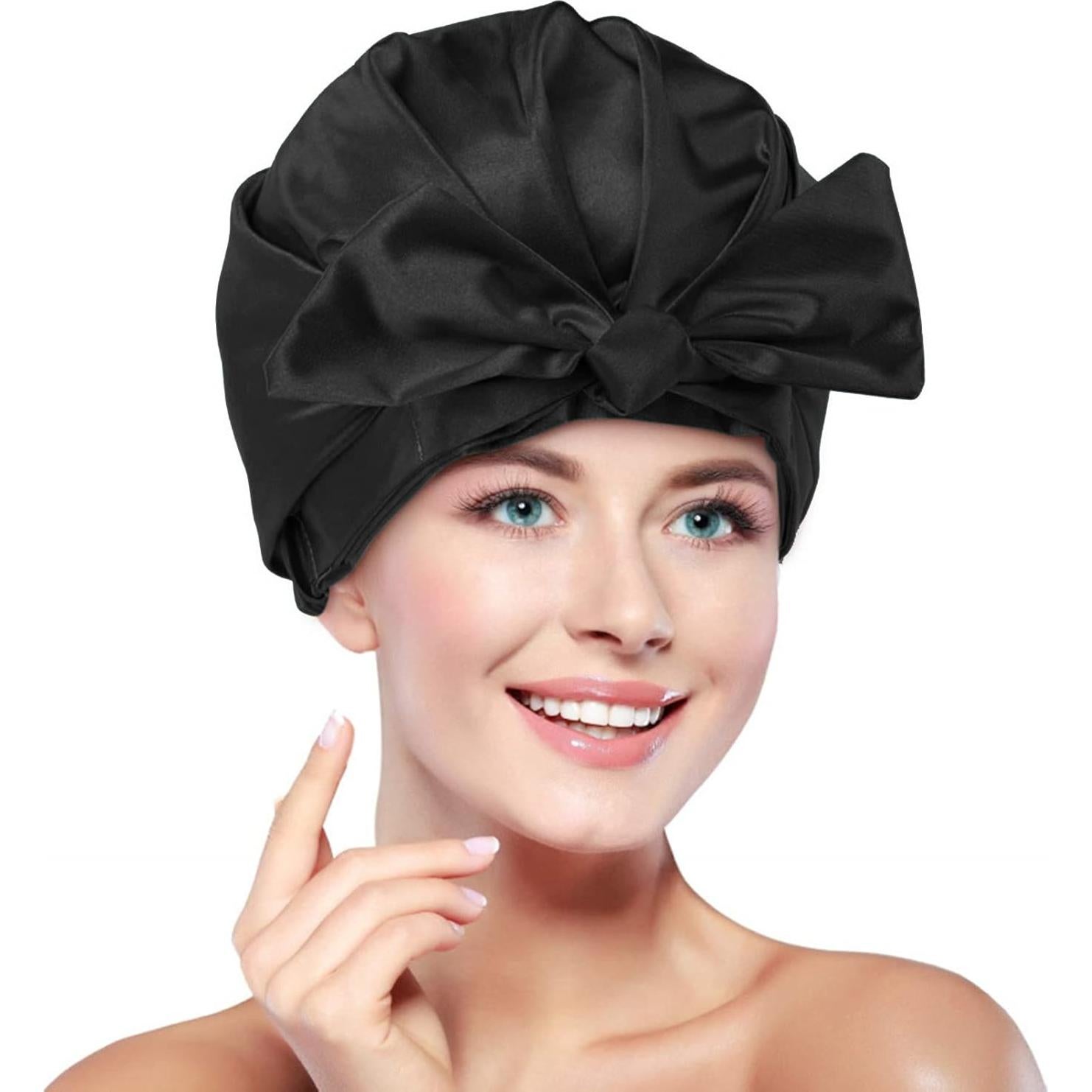 Gorro de Ducha Reutilizable Grande Quanchen Negro Ajustable