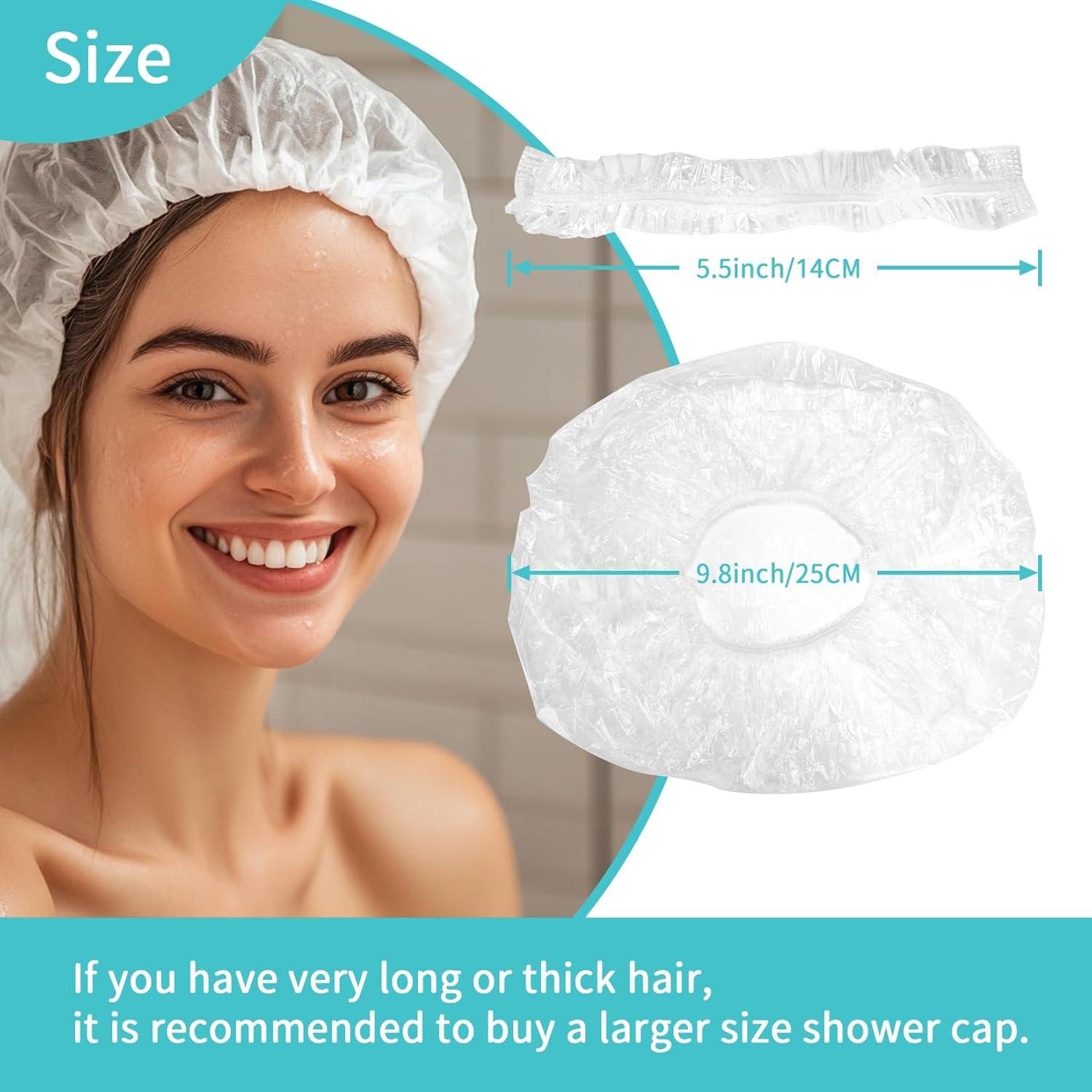 100 Gorras de Ducha Desechables RAQEHO - Impermeables para Cabello